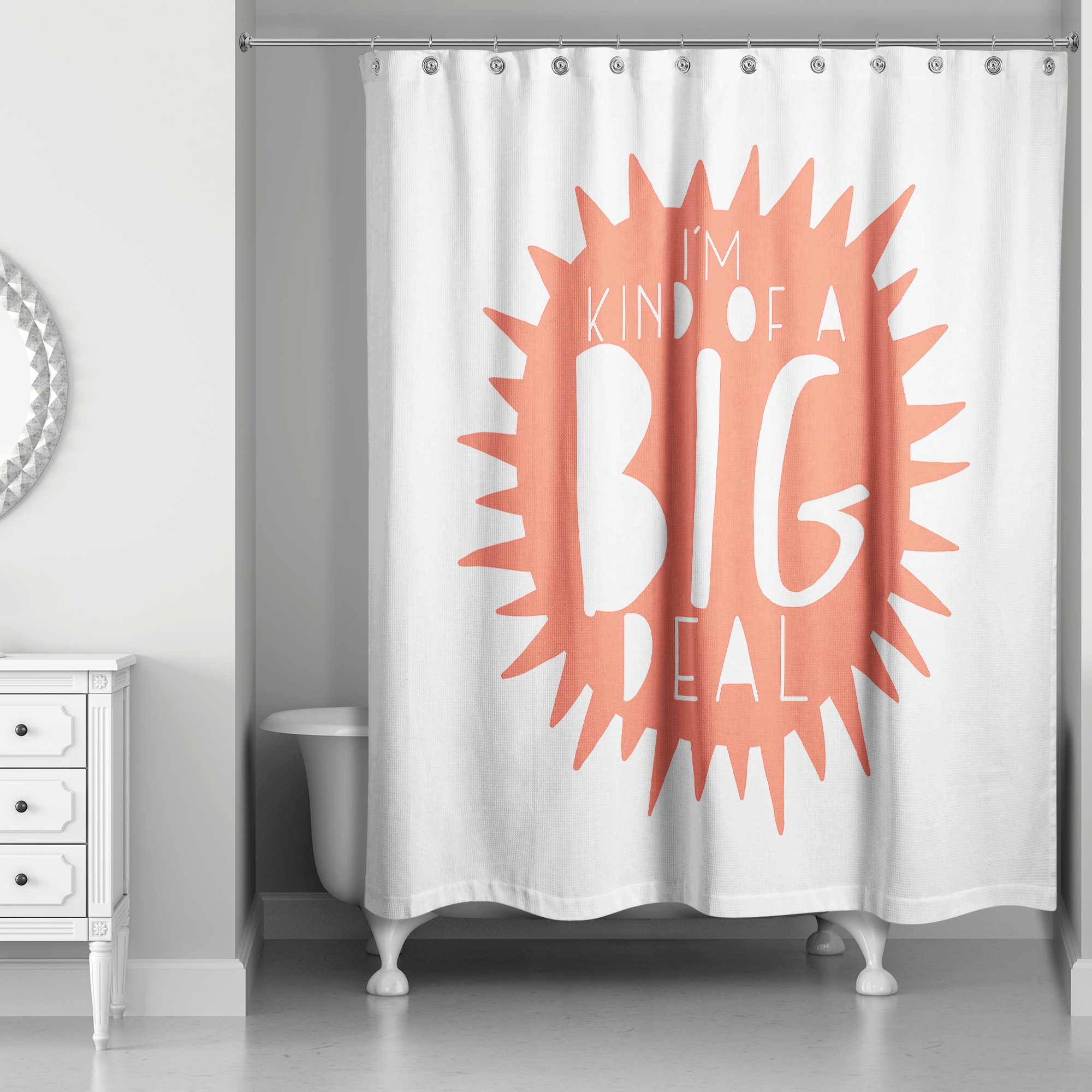 I'm Kind of a Big Deal Orange Design 71x74 Shower Curtain