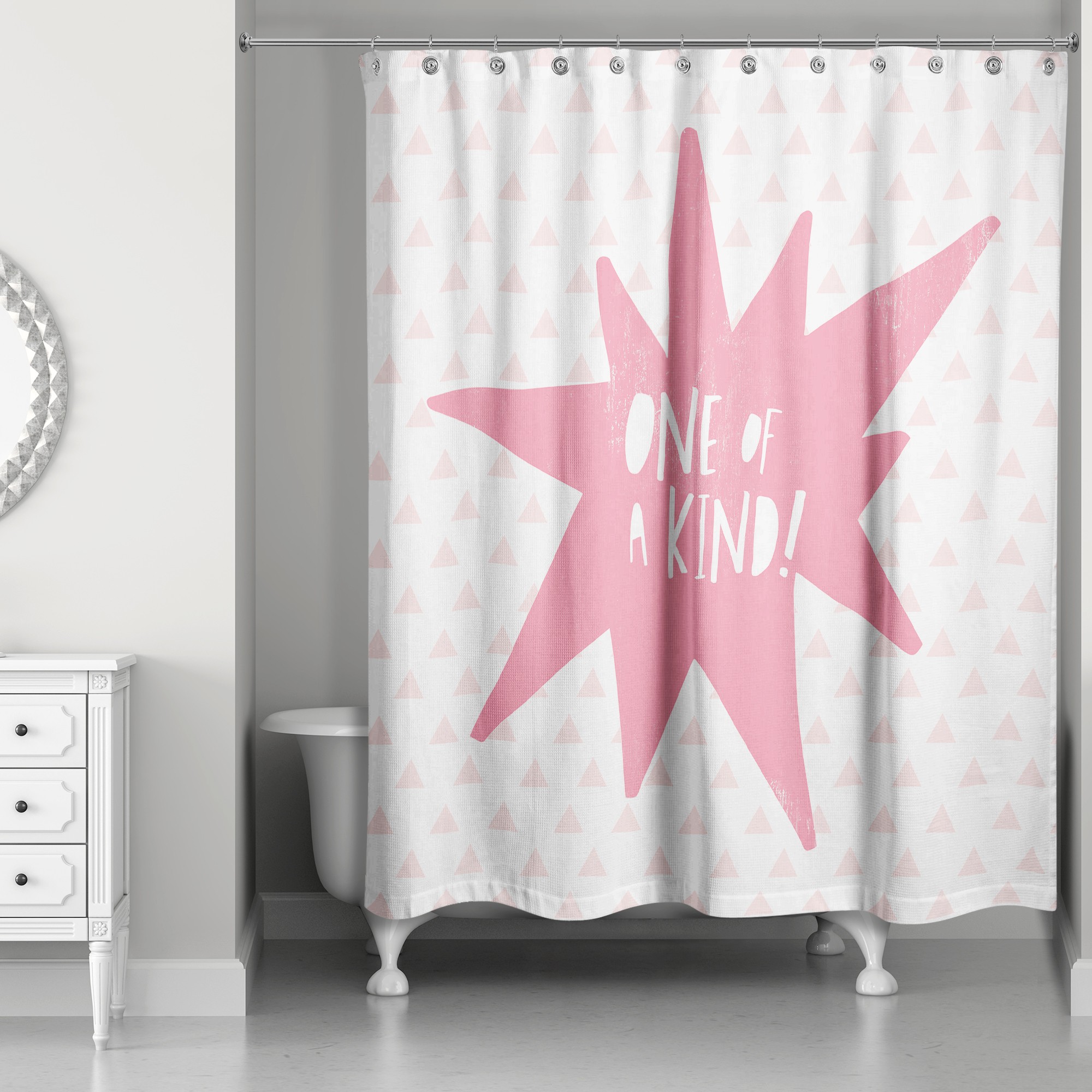 One of a Kind Pink Design 71x74 Shower Curtain