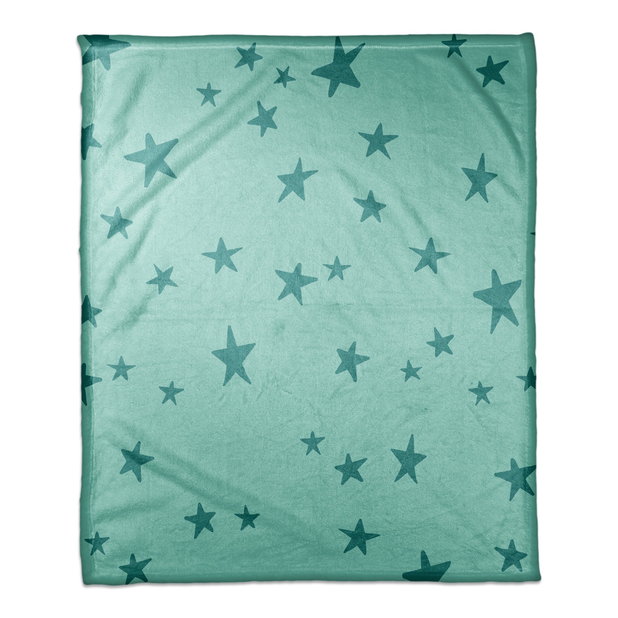 Green Stars Pattern 50x60 Coral Fleece Blanket