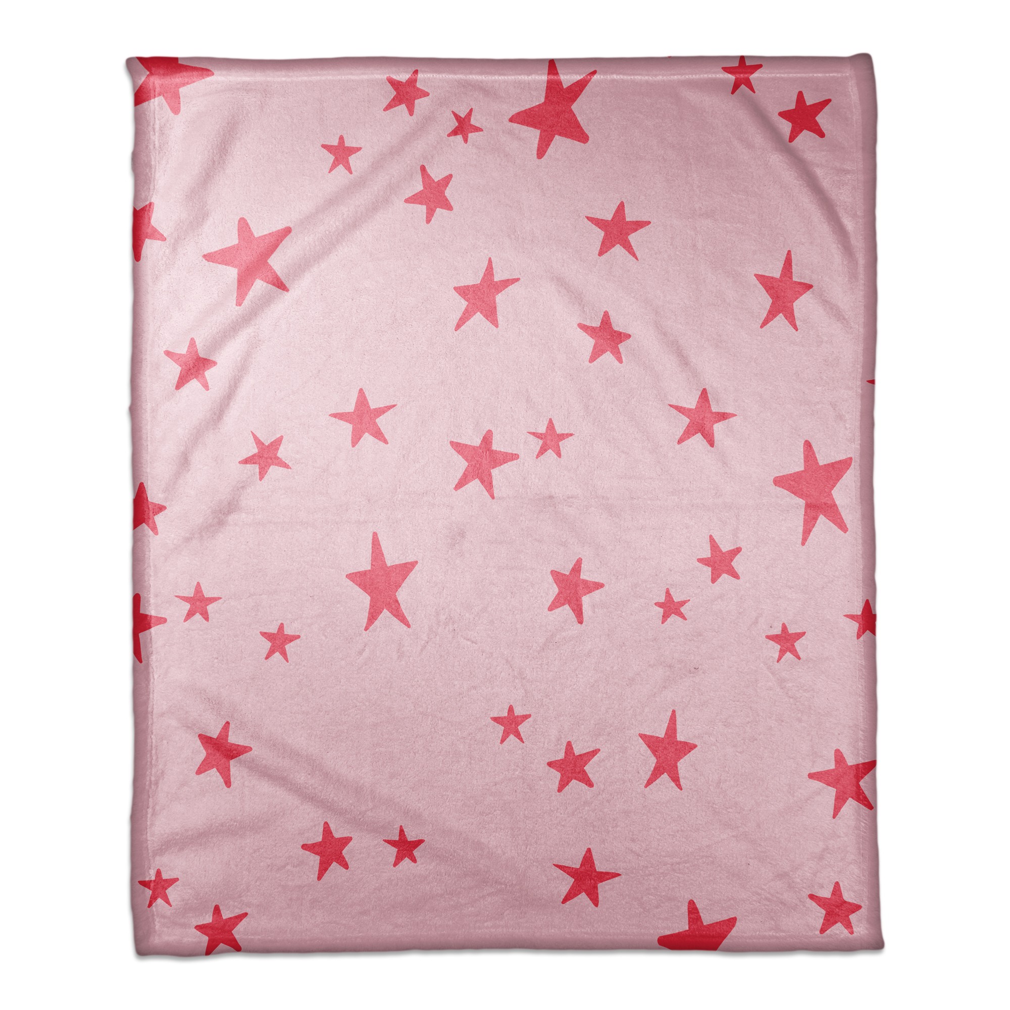 Pink Stars Pattern 50x60 Coral Fleece Blanket