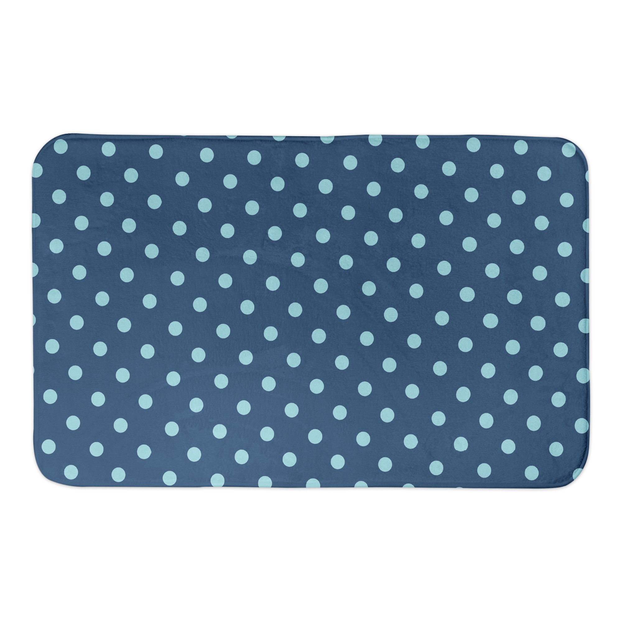 Blue Polka Dots 24x17 Bath Mat