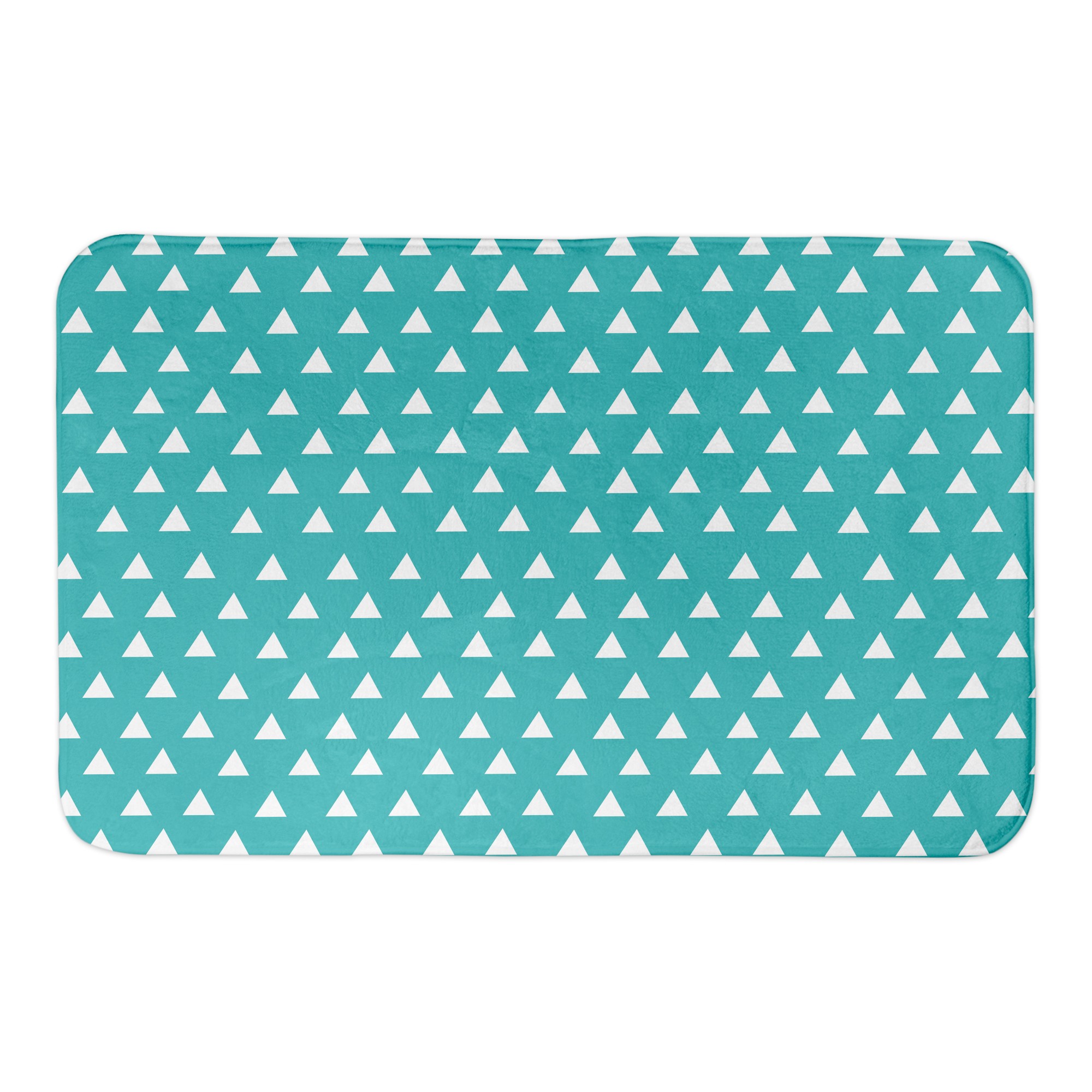 Teal Triangle Pattern 24x17 Bath Mat