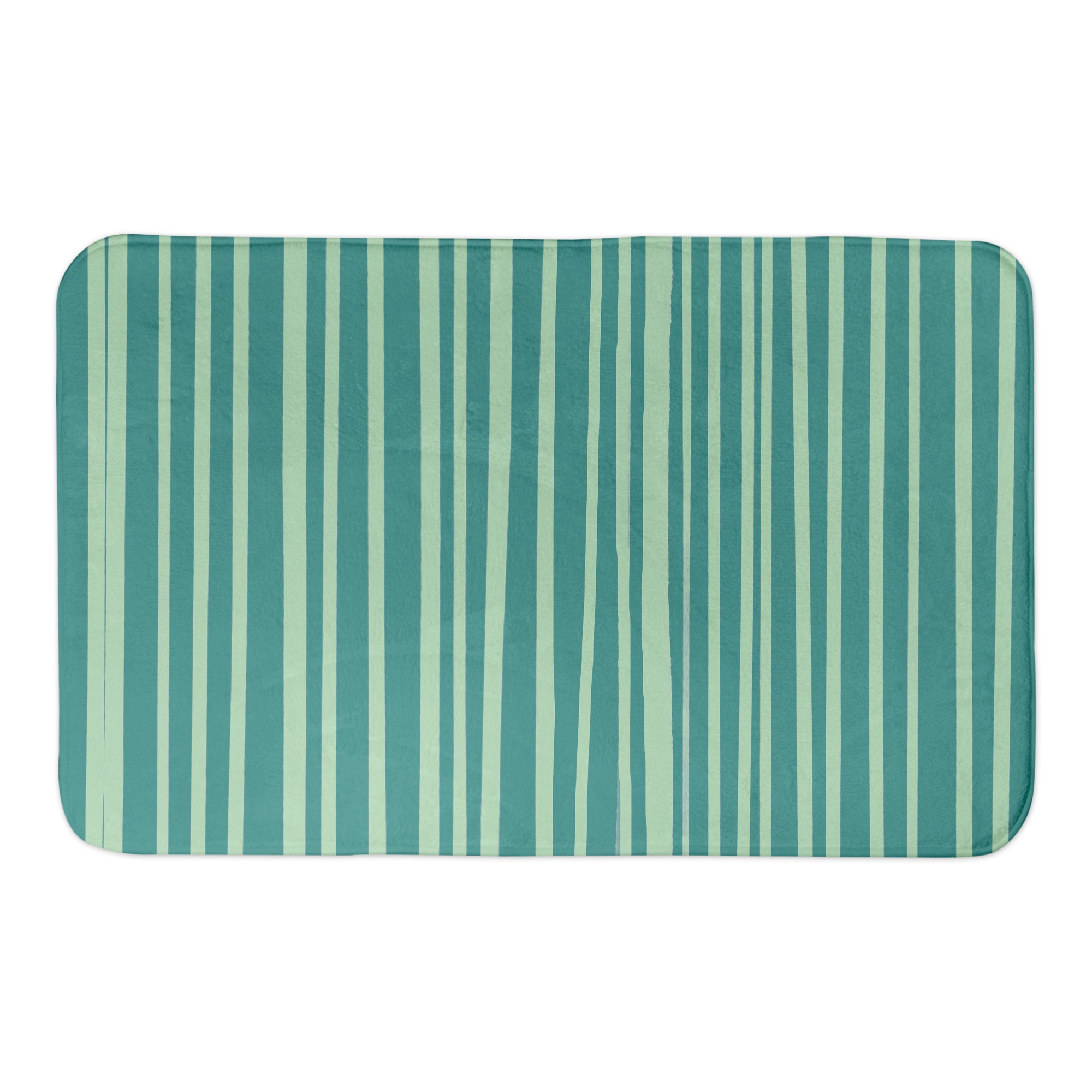 Green Stripes 24x17 Bath Mat