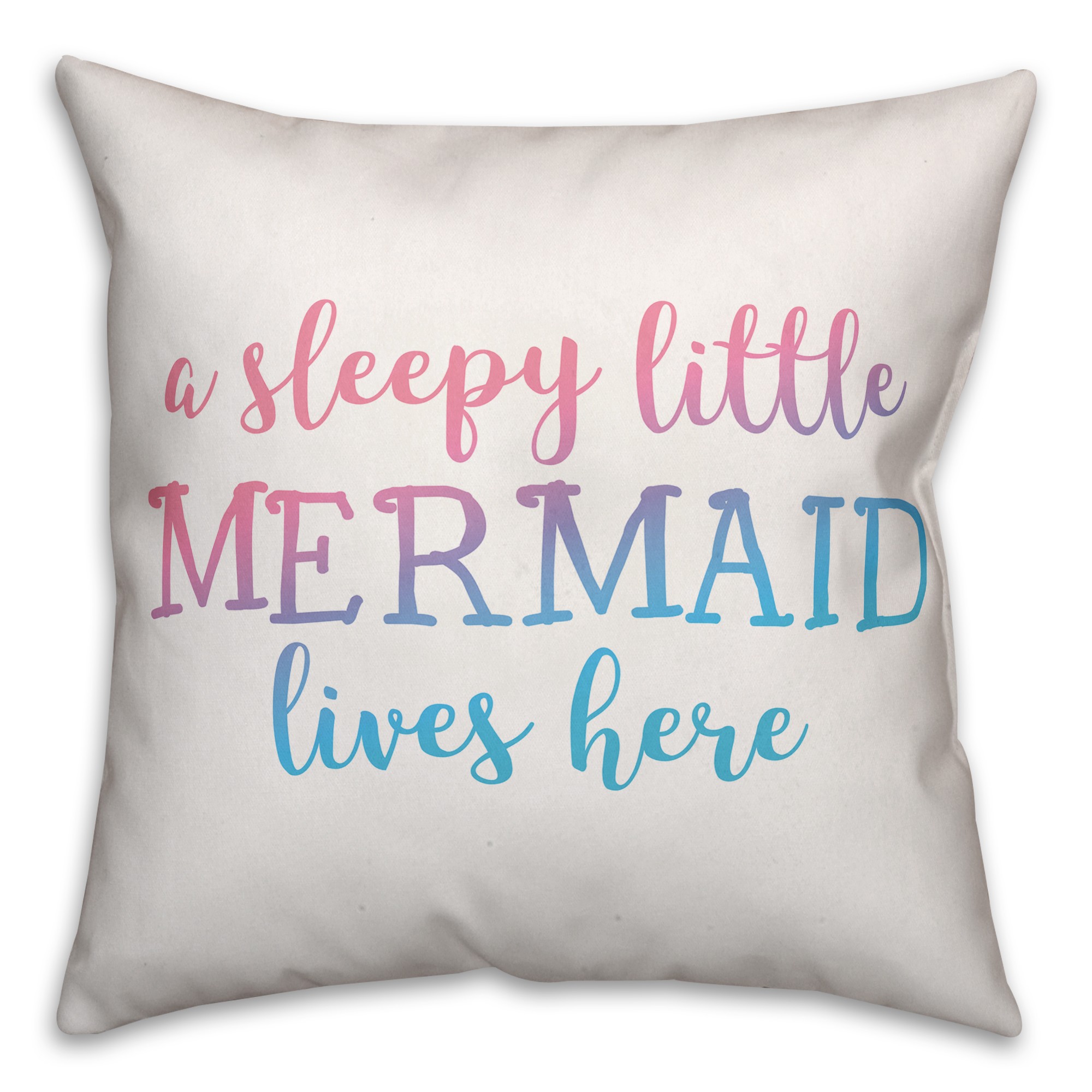 Sleepy Little Mermaid 16x16 Spun Poly Pillow