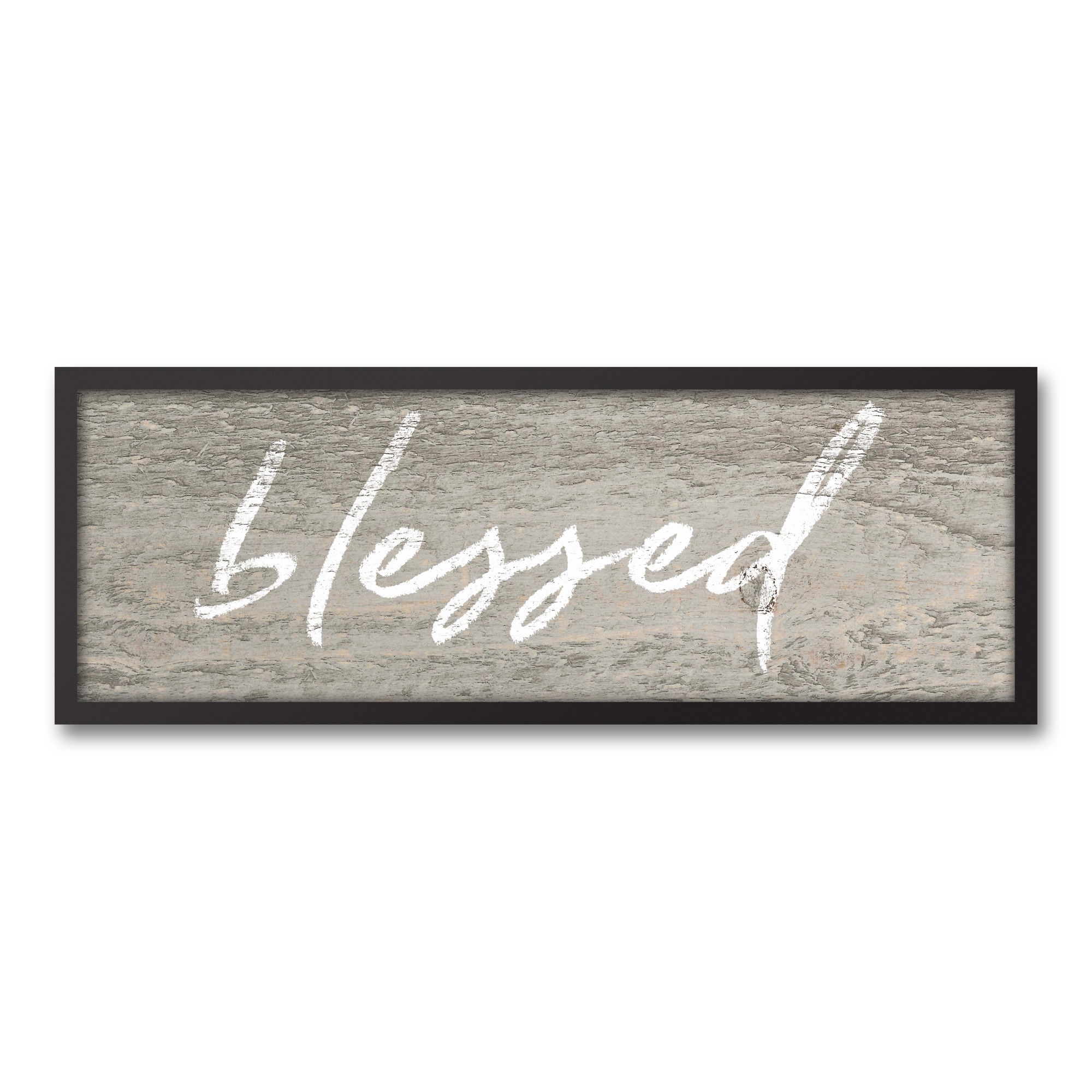 Rustic Blessed 12x36 Black Framed Canvas