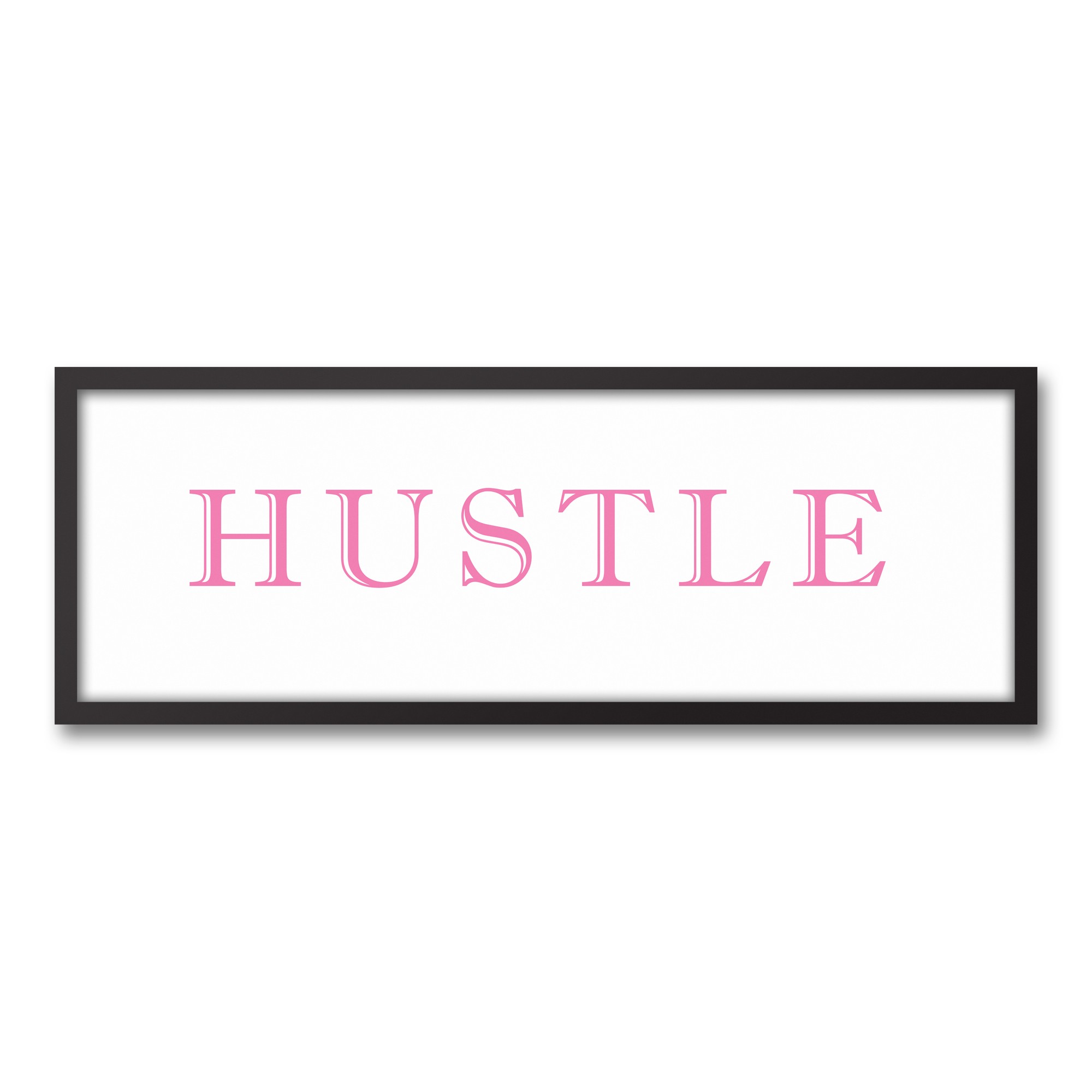 Hustle 12x36 Black Framed Canvas