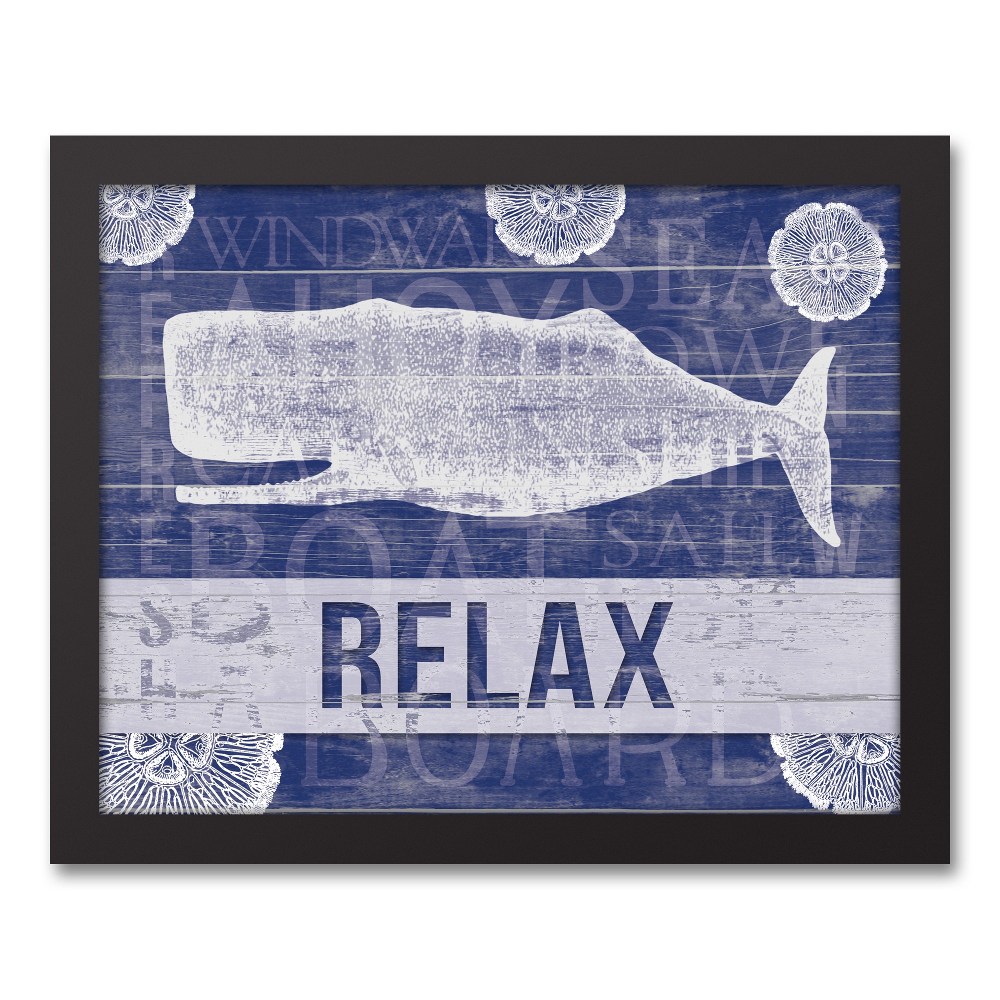 Relax Whale 11x14 Black Framed Canvas