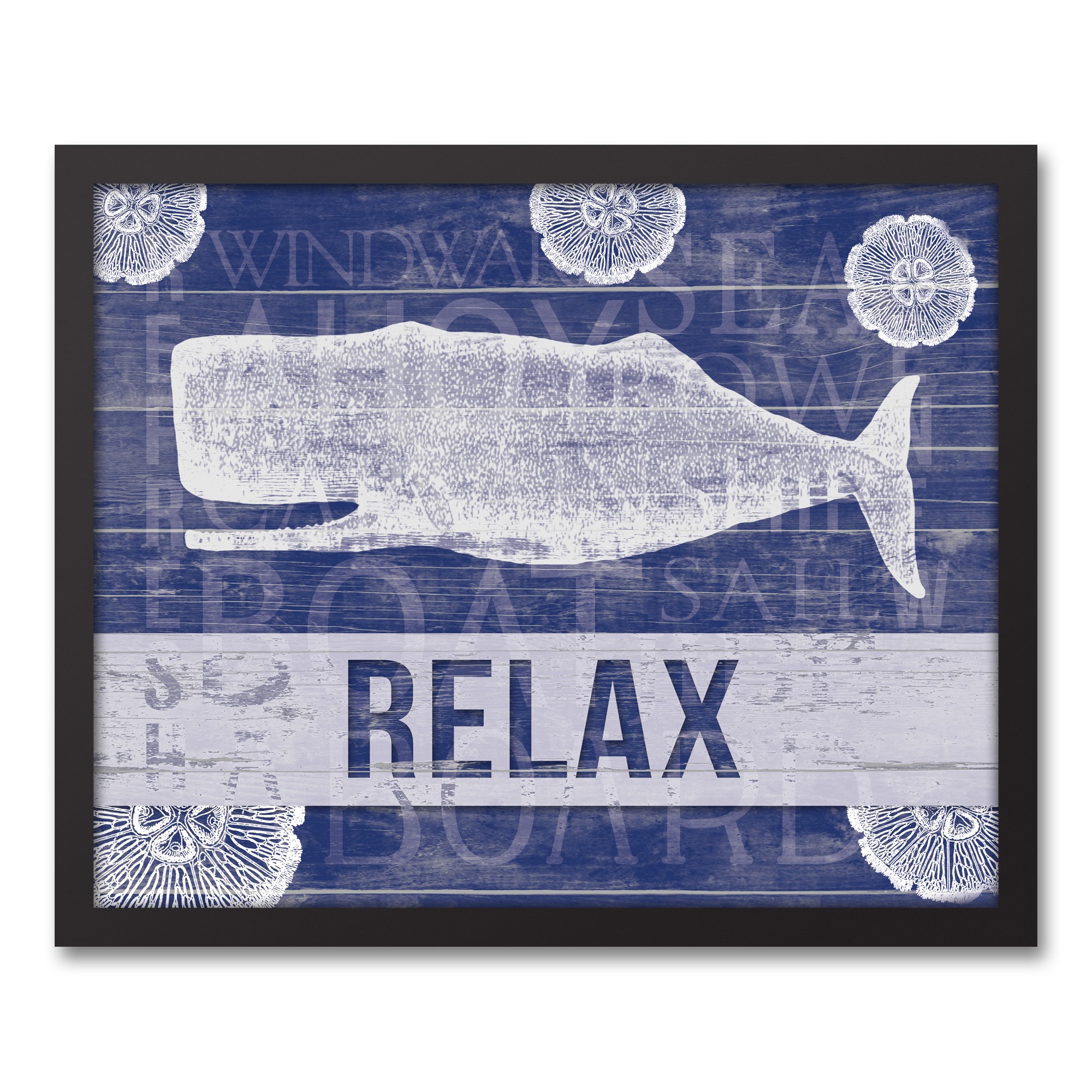 Relax Whale 16x20 Black Framed Canvas