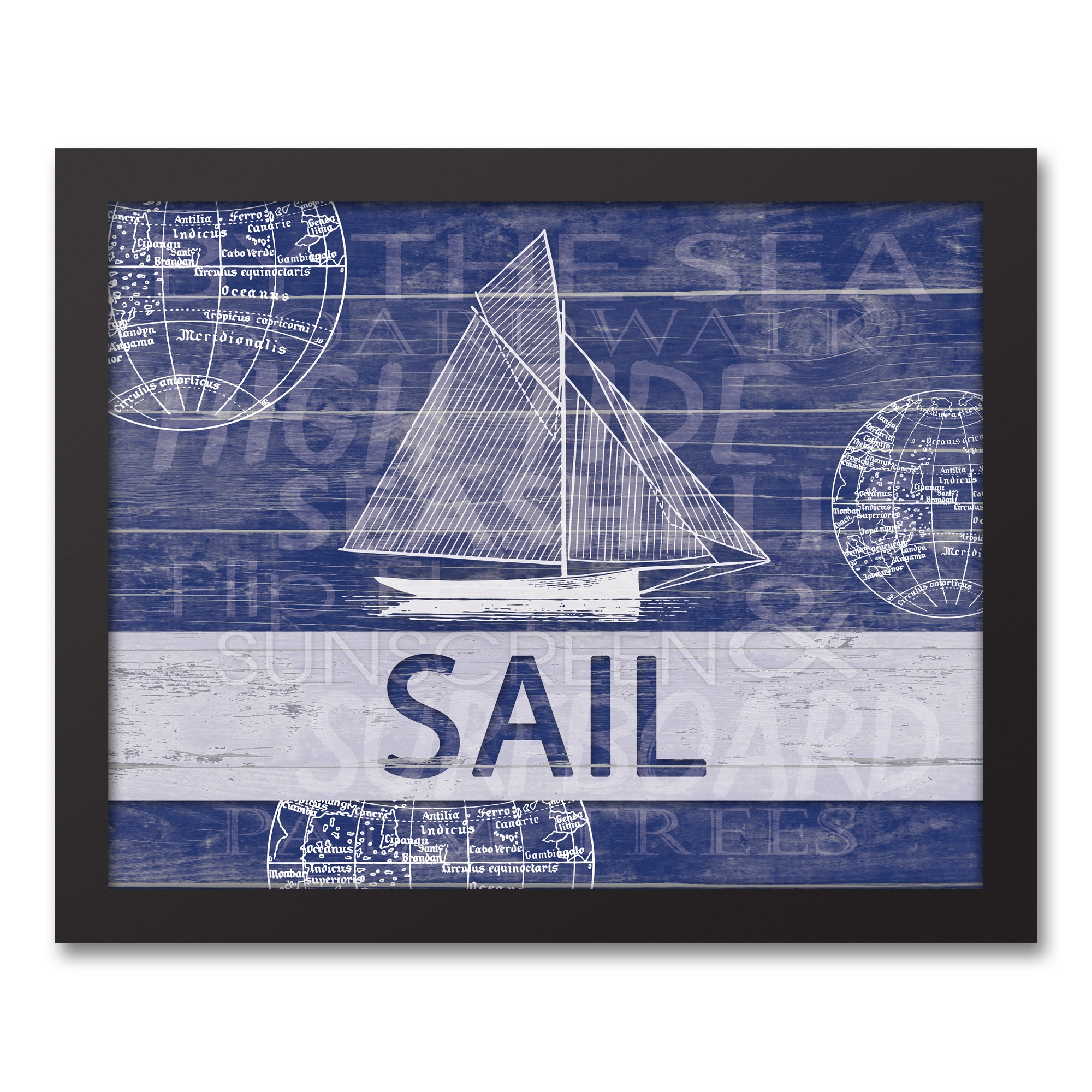 Sail Boal 11x14 Black Framed Canvas