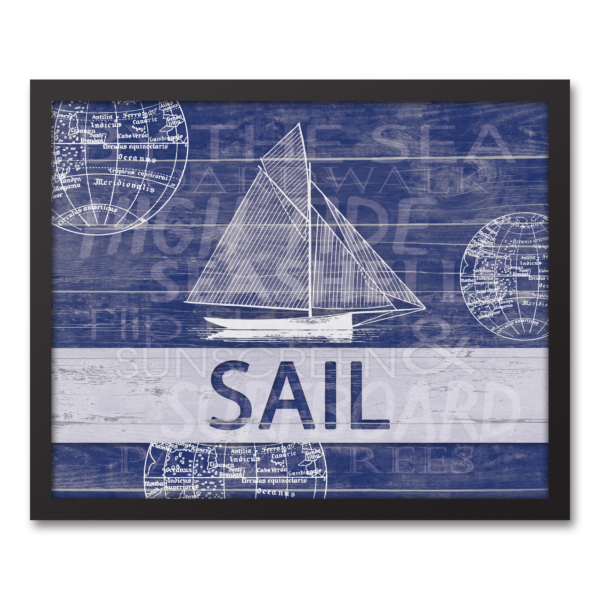 Sail Boal 16x20 Black Framed Canvas