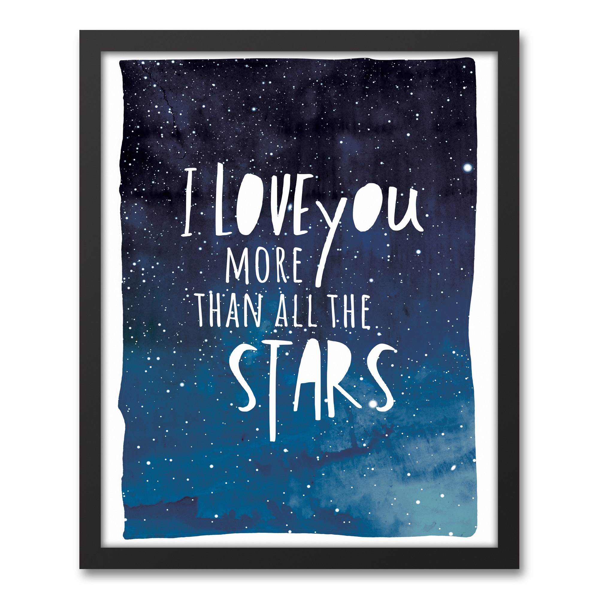 I Love You More Than All The Stars 16x20 Black Framed Canvas
