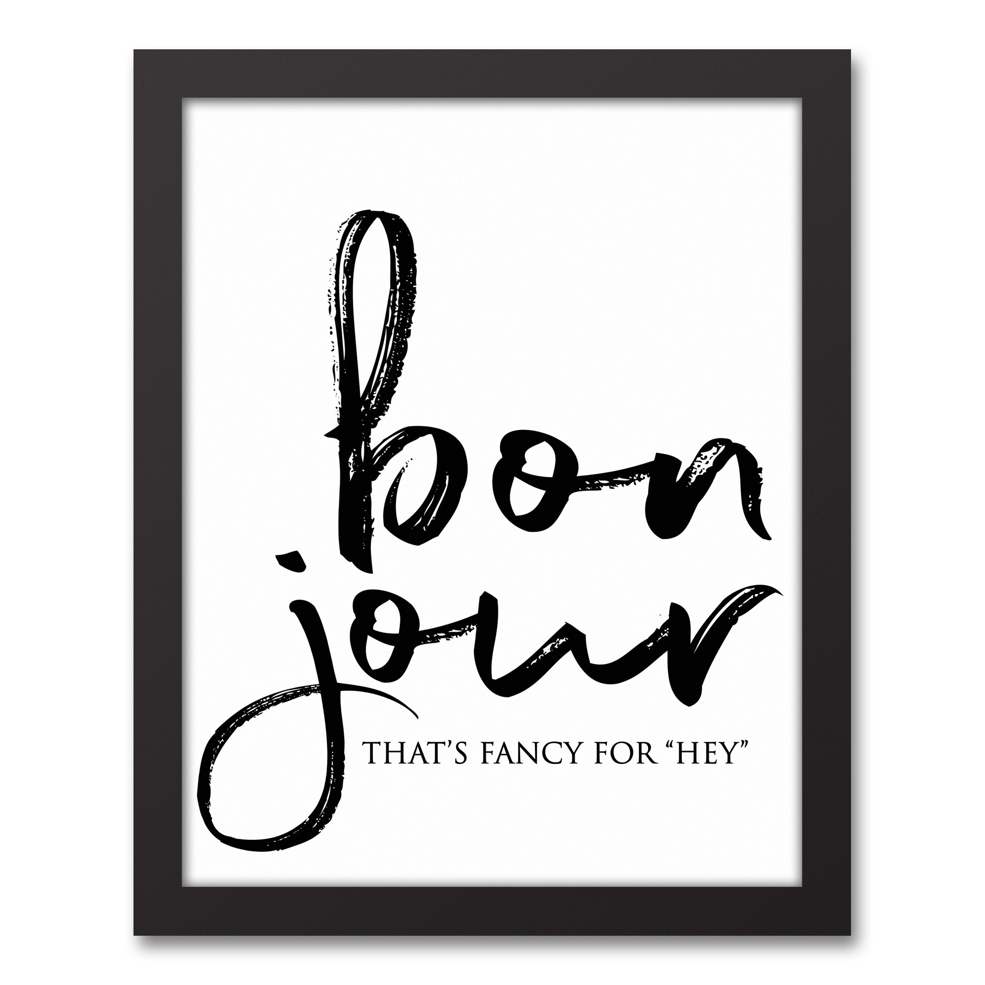 Bon Jour 11x14 Black Framed Canvas