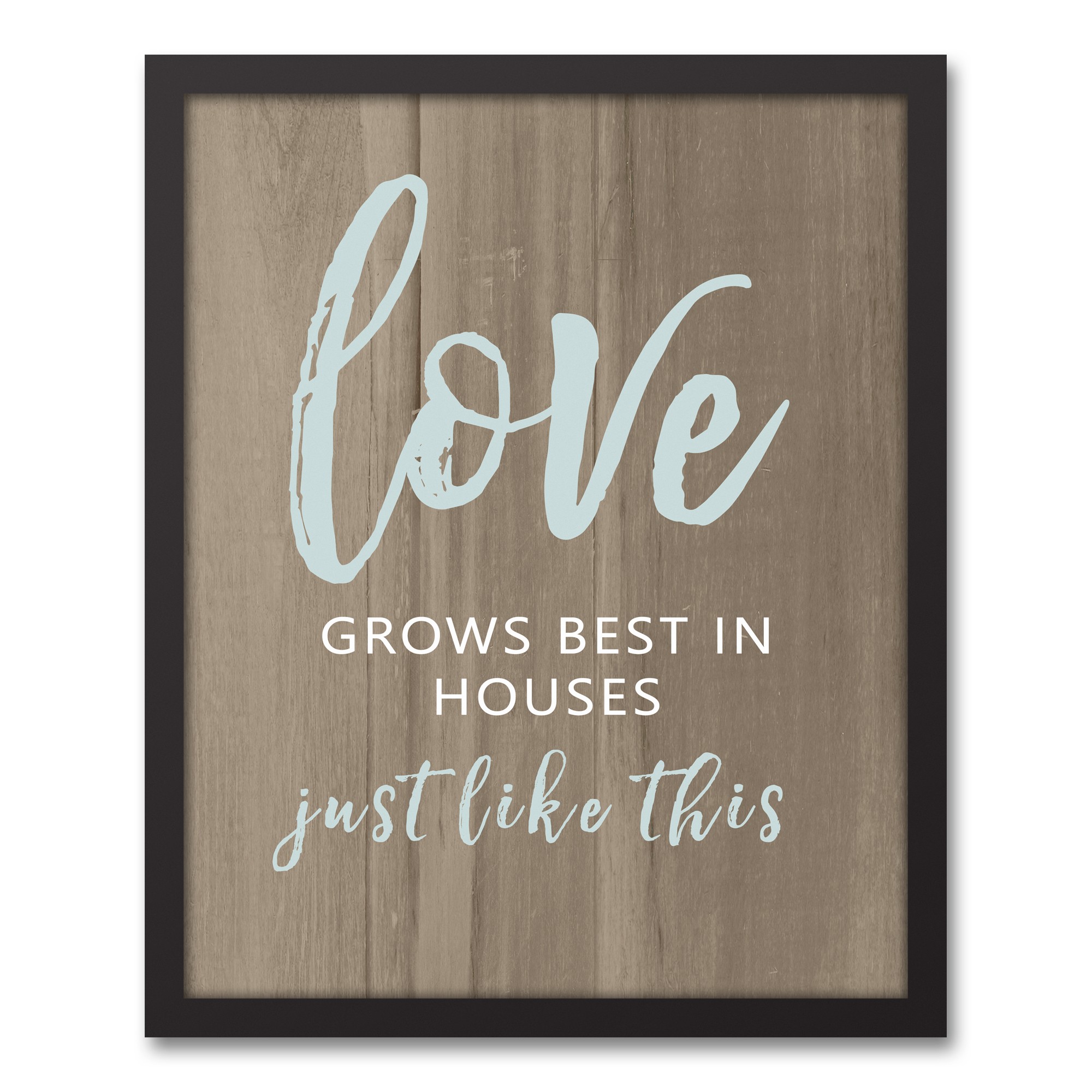 Love Grows 16x20 Black Framed Canvas