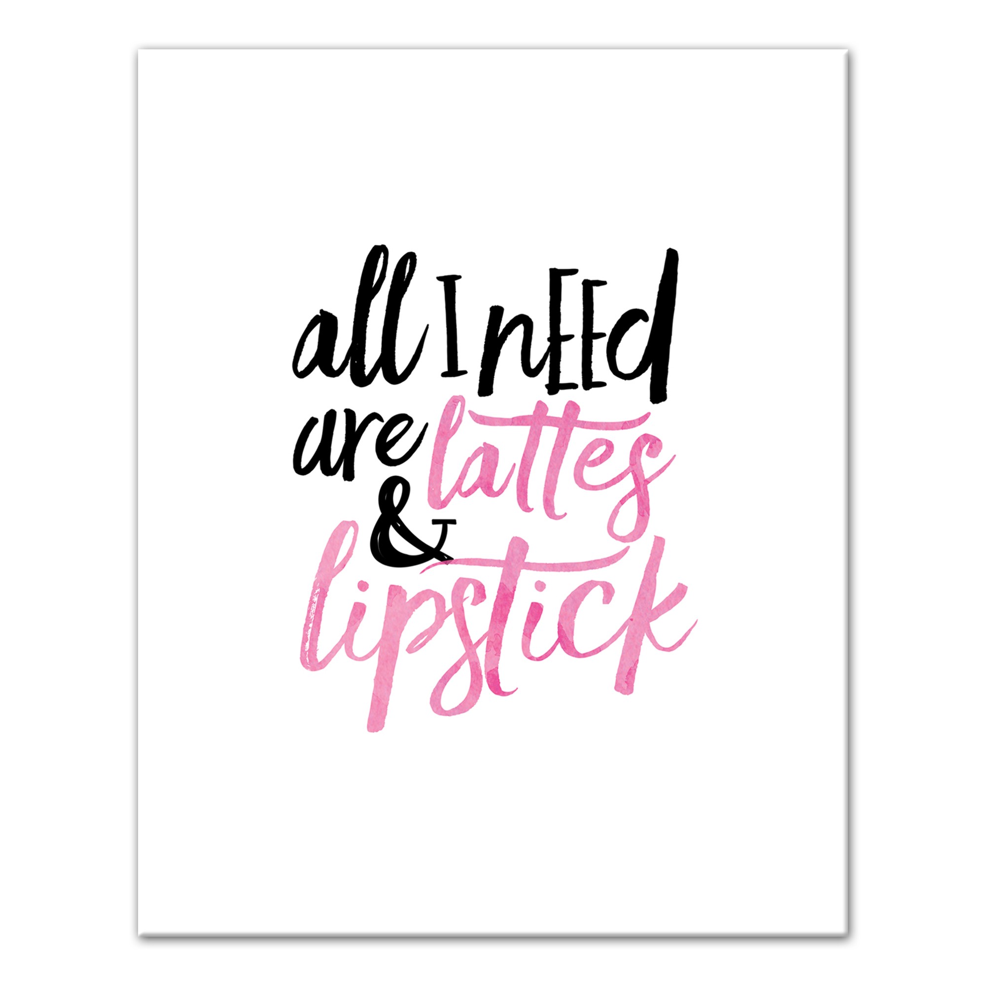 All I Need Are Lattes and Lipstick Wall Art