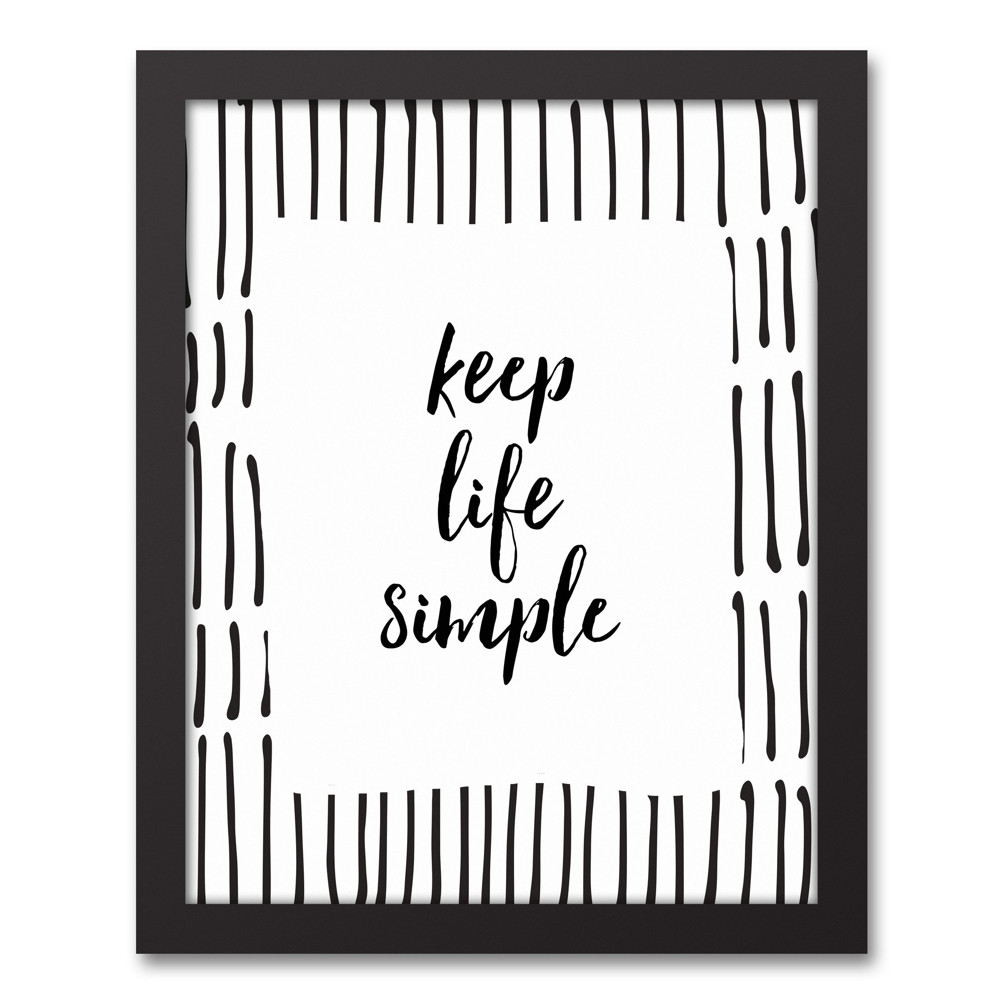 Keep Life Simple with Boarder 11x14 Black Framed Canvas