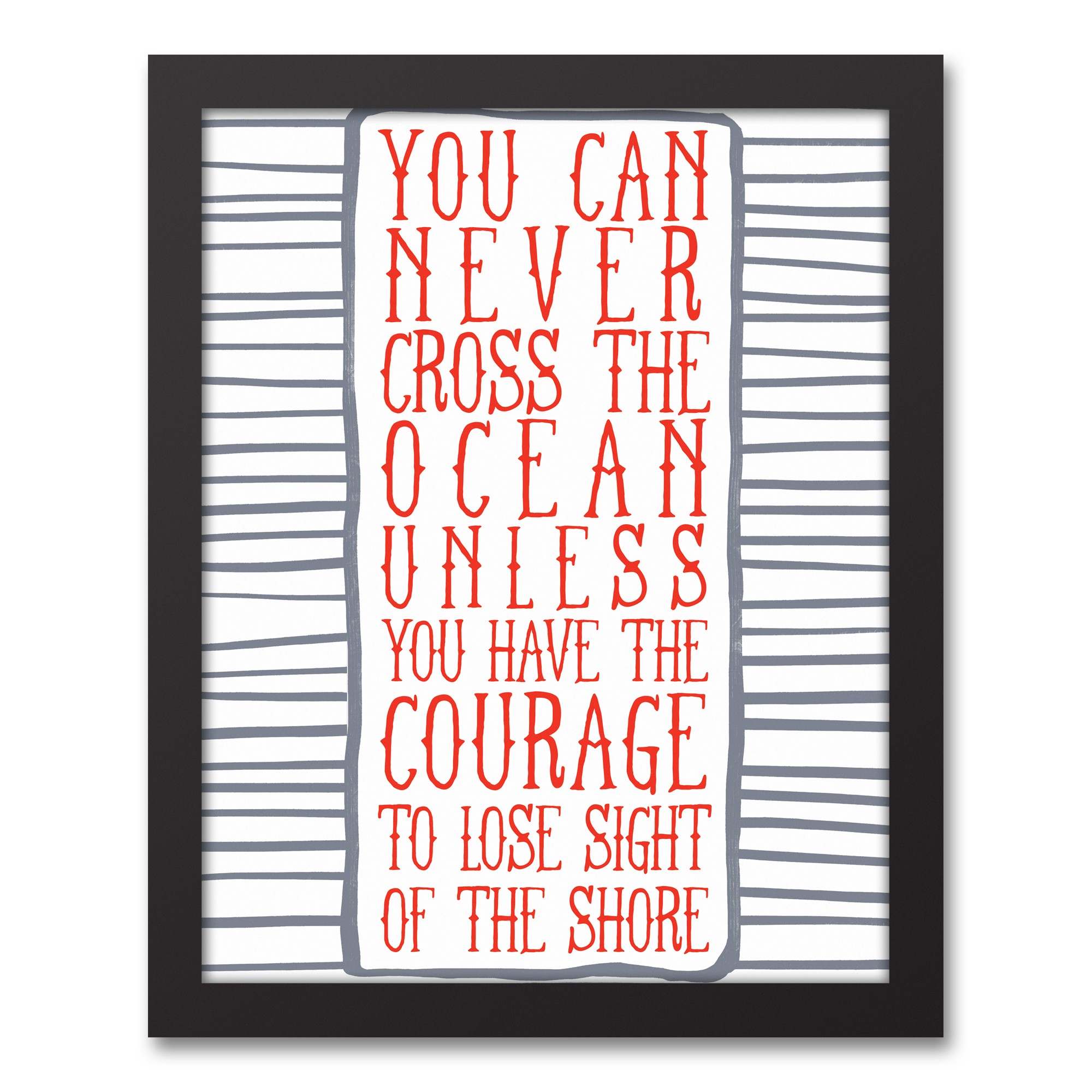 Cross the Ocean 11x14 Black Framed Canvas