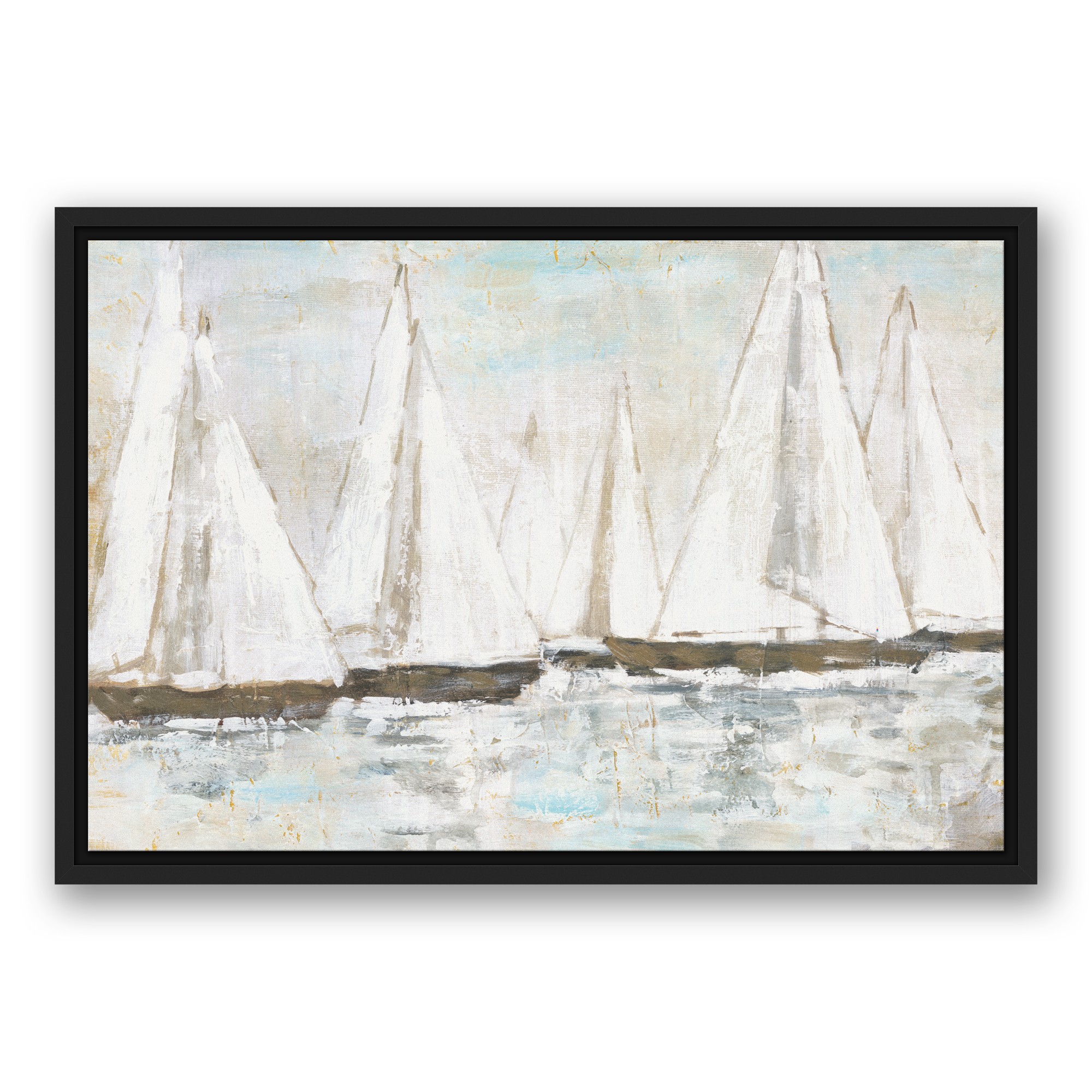 White Painted Sailboats Wall Art