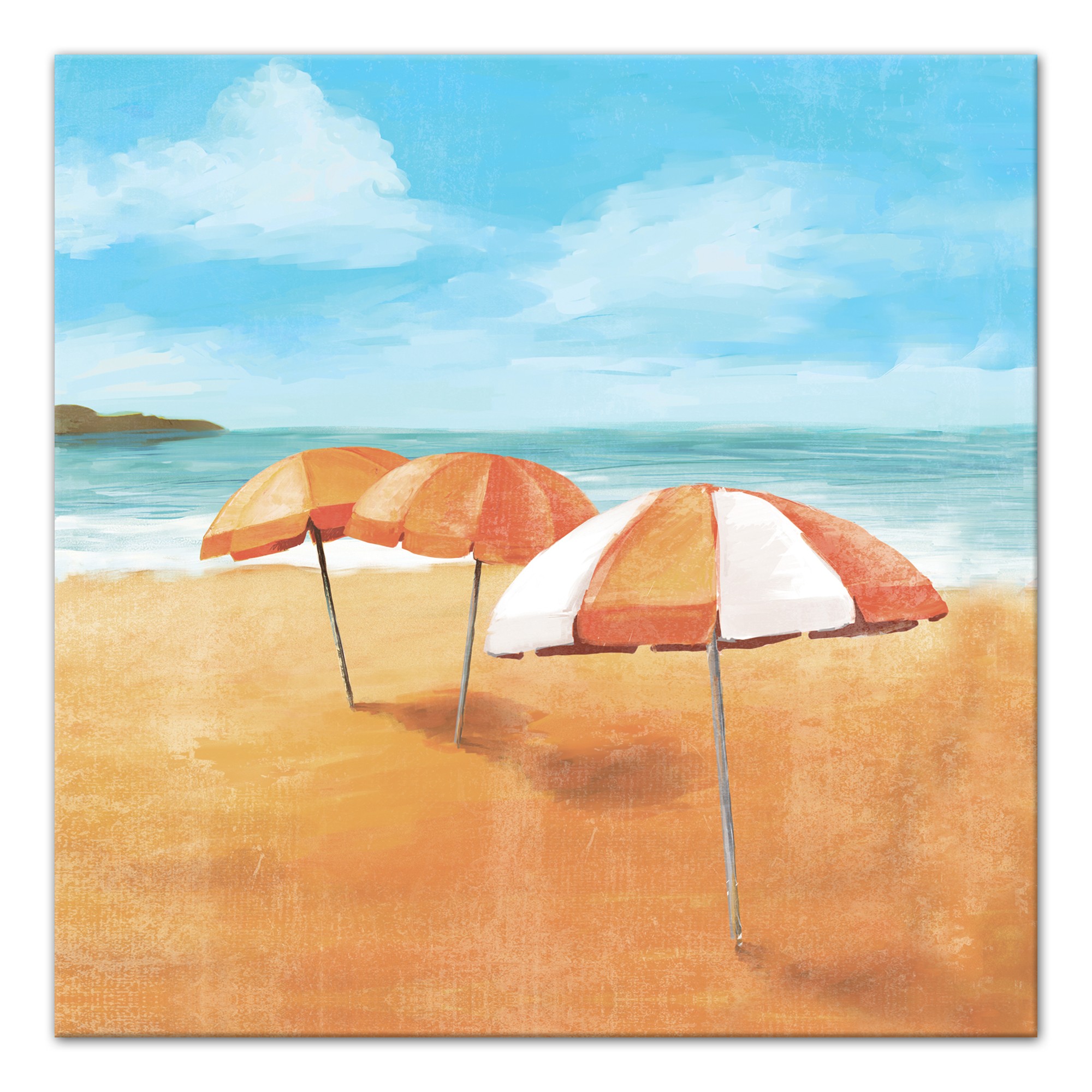 Striped Beach Umbrellas Wall Art