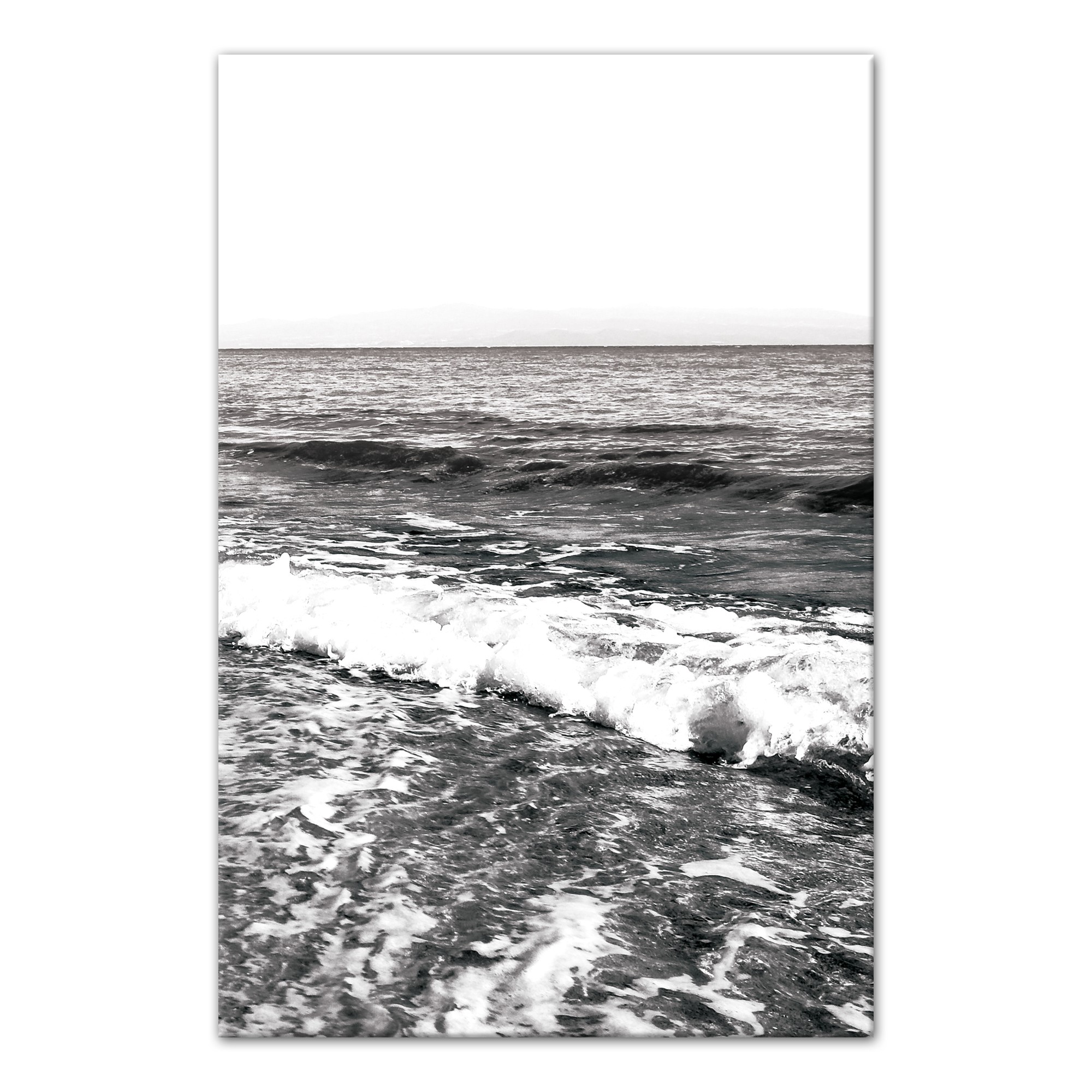 Black and White Ocean Waves Wall Art