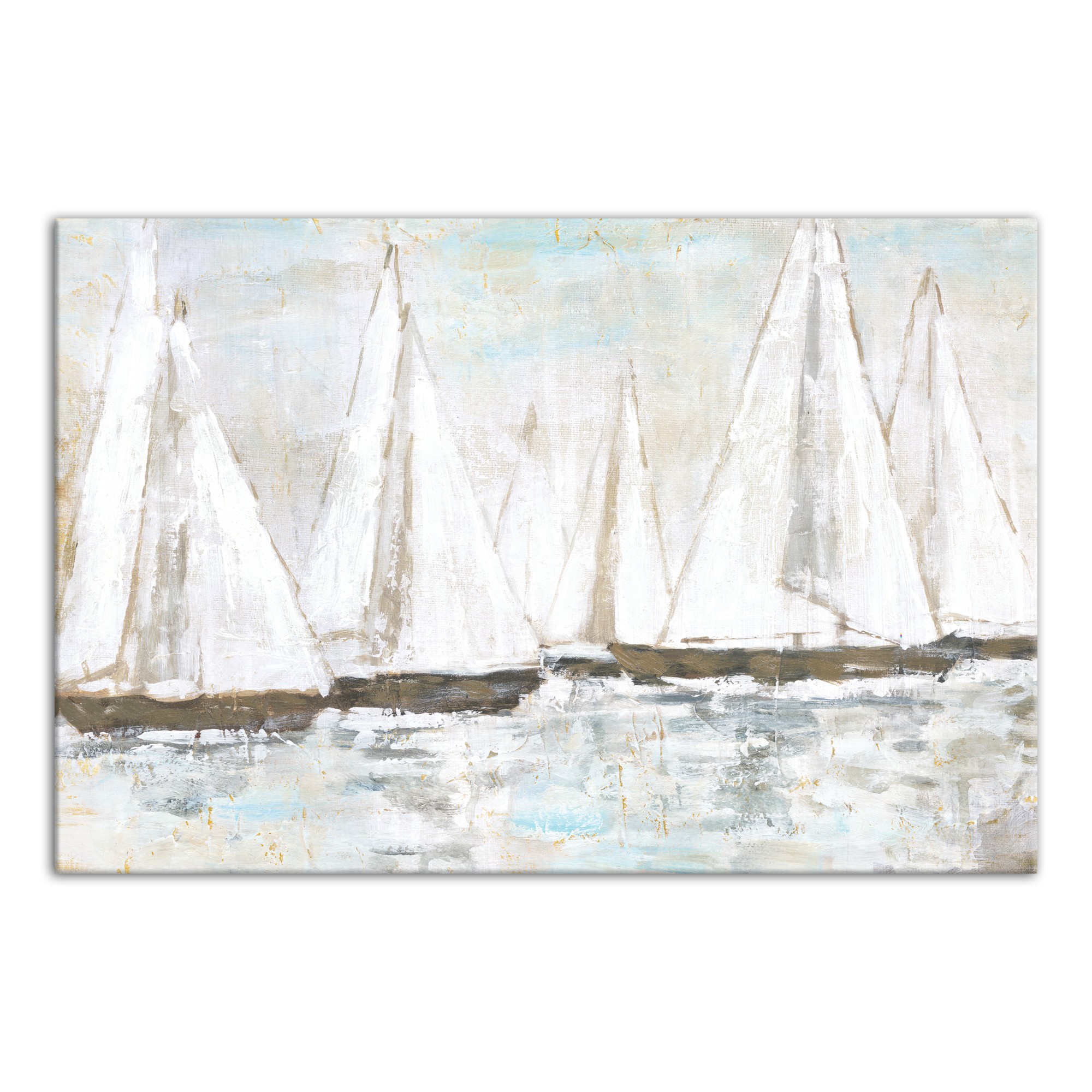 White Painted Sailboats Wall Art