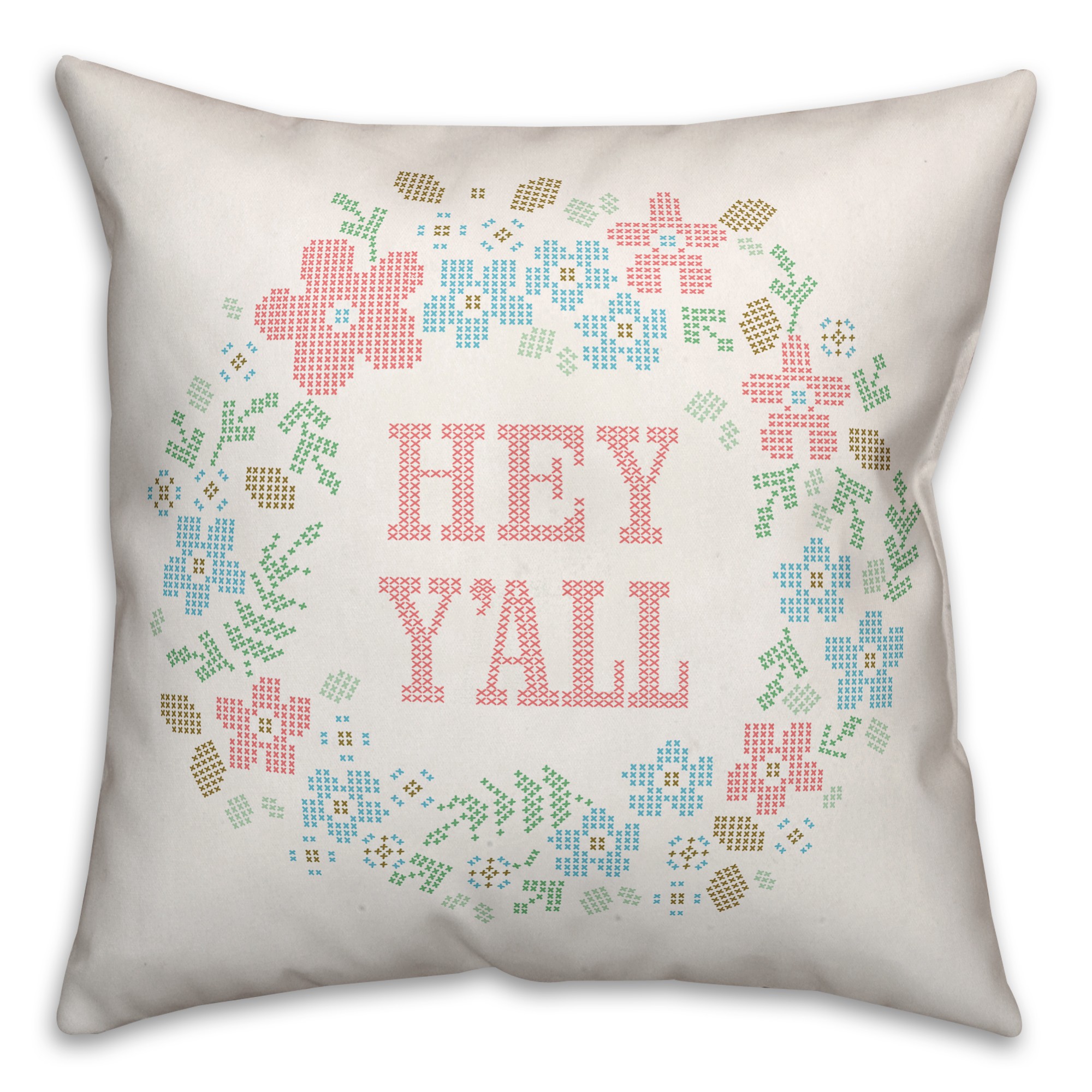 Hey Y'all 16x16 Spun Poly Pillow