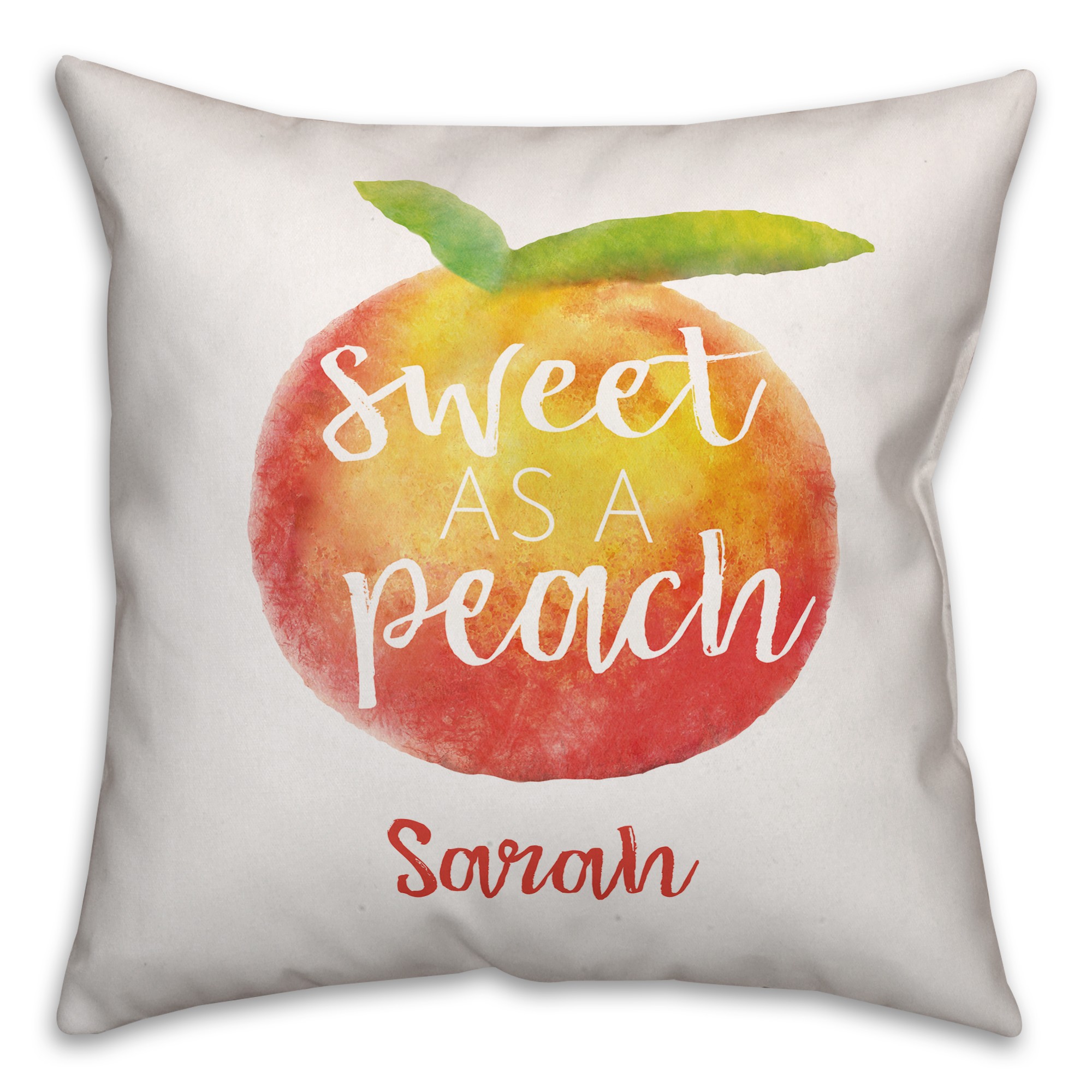 Sweet as a Peach 16x16 Personalized Spun Poly Pillow