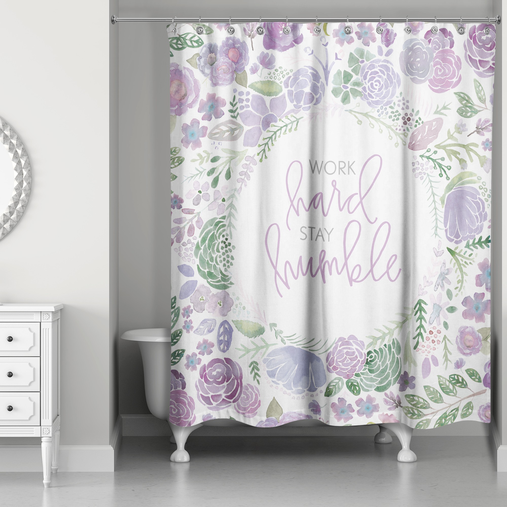 Work Hard Stay Humble 71x74 Shower Curtain