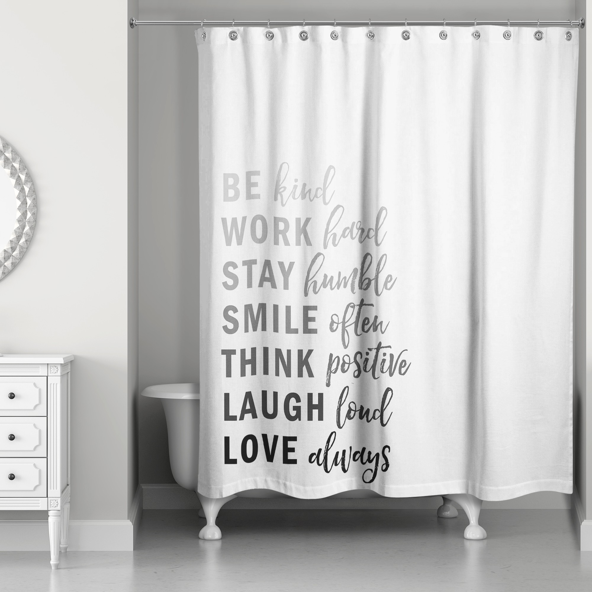 Kind List 71x74 Shower Curtain