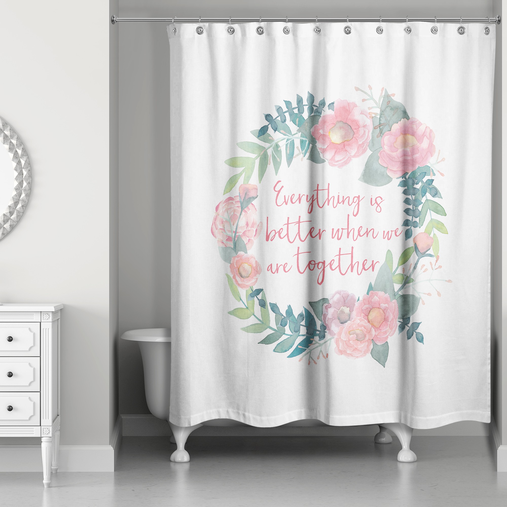 When we are Together 71x74 Shower Curtain