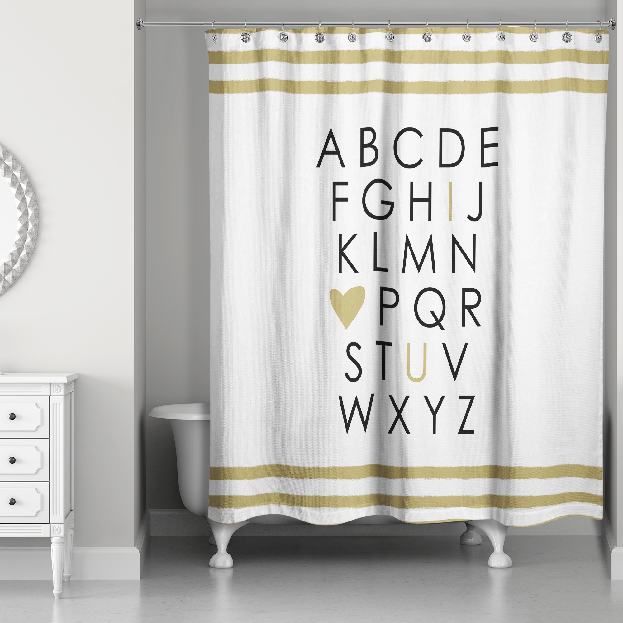 I Heart U 71x74 Shower Curtain