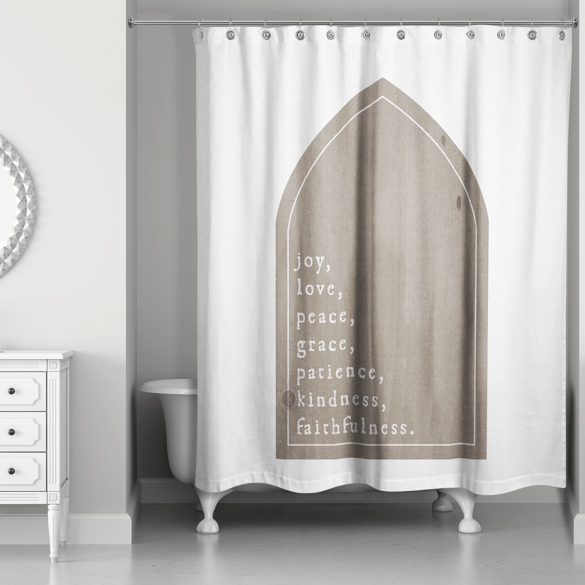 Love Joy Peace Arch 71x74 Shower Curtain