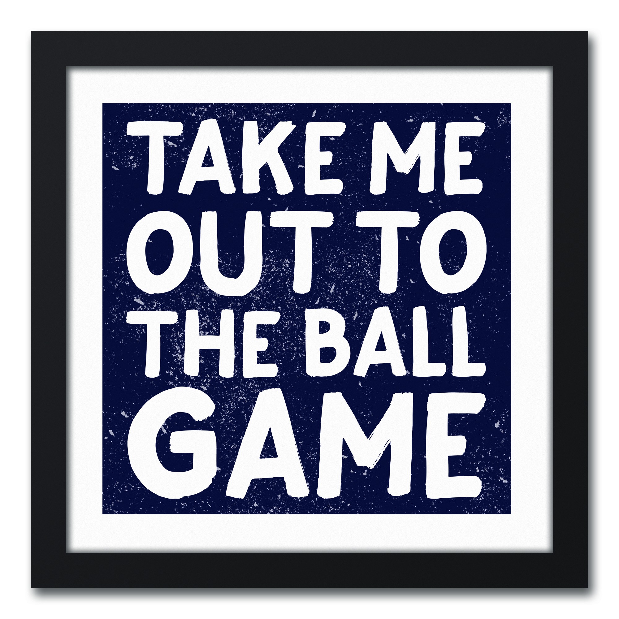 Take Me out to the Ball Game 12x12 Black Framed Canvas