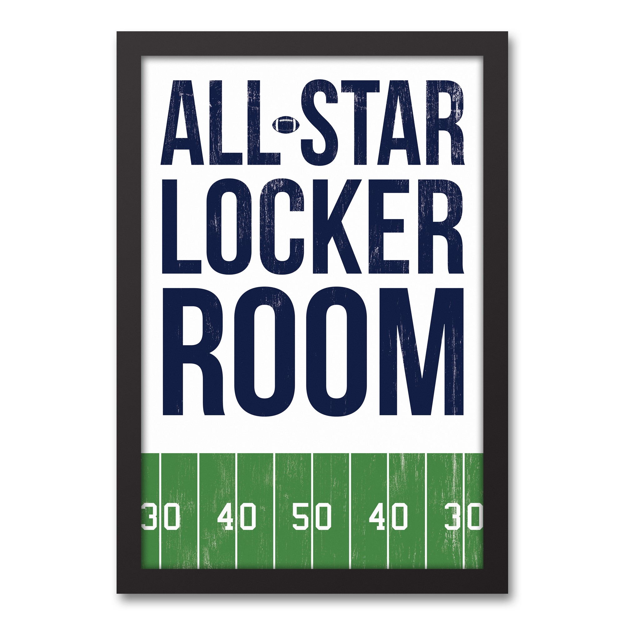 All-Star Locker Room 12x18 Black Framed Canvas