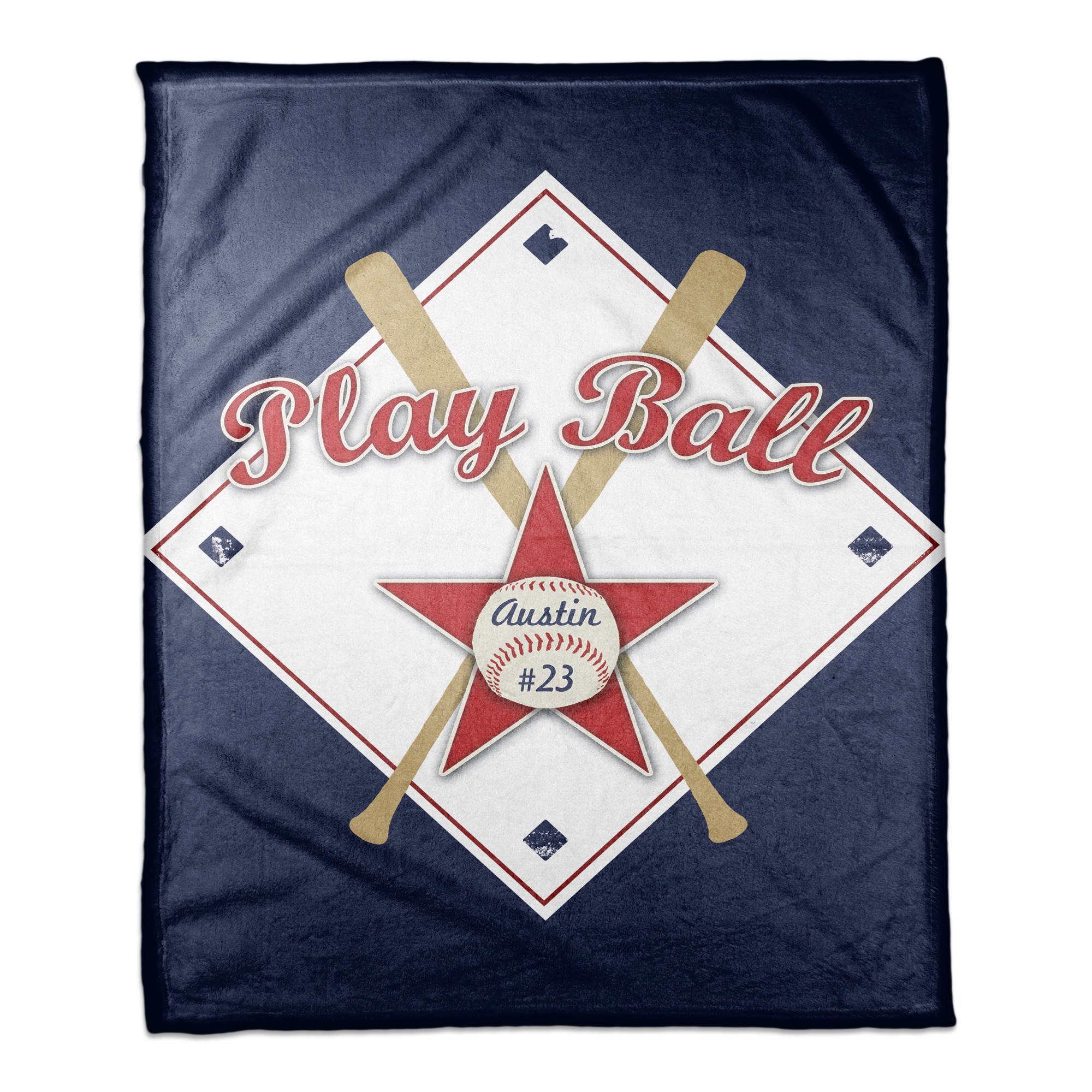 Play Ball 30x40 Personalized Coral Fleece Blanket