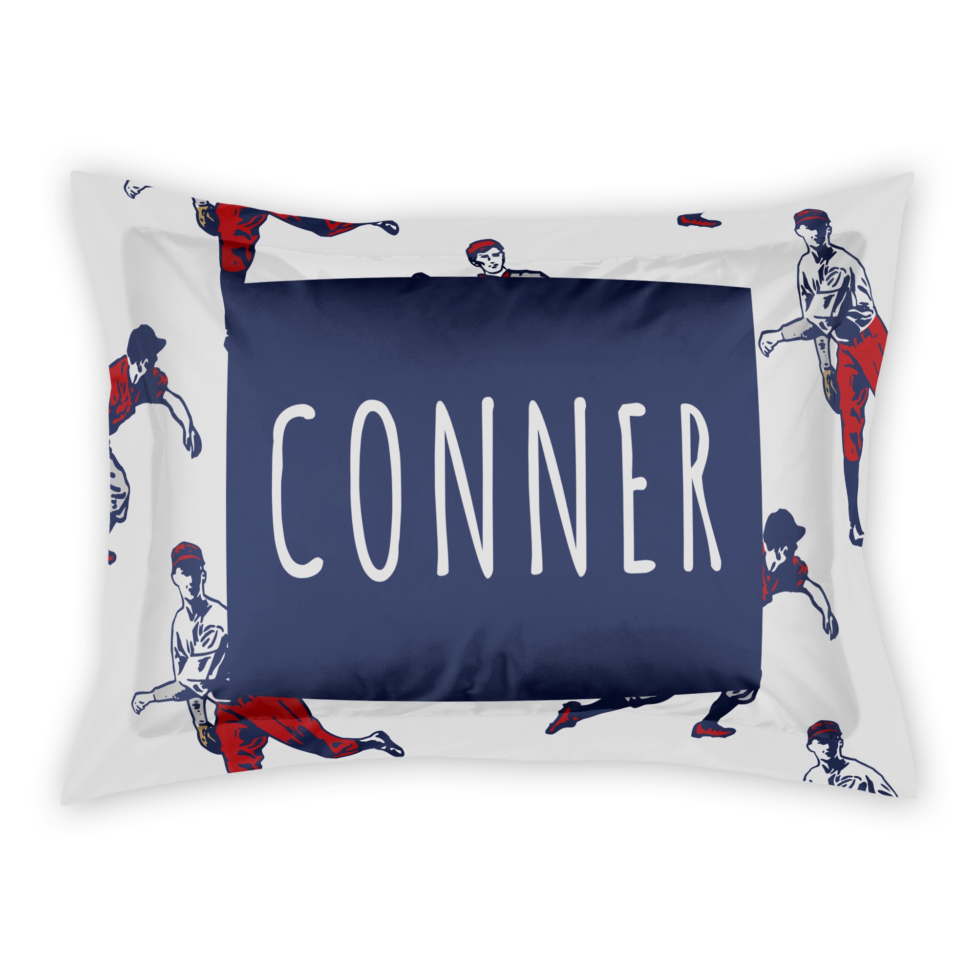 Baseball Player Pattern Standard Personalized Brushed Poly Sham