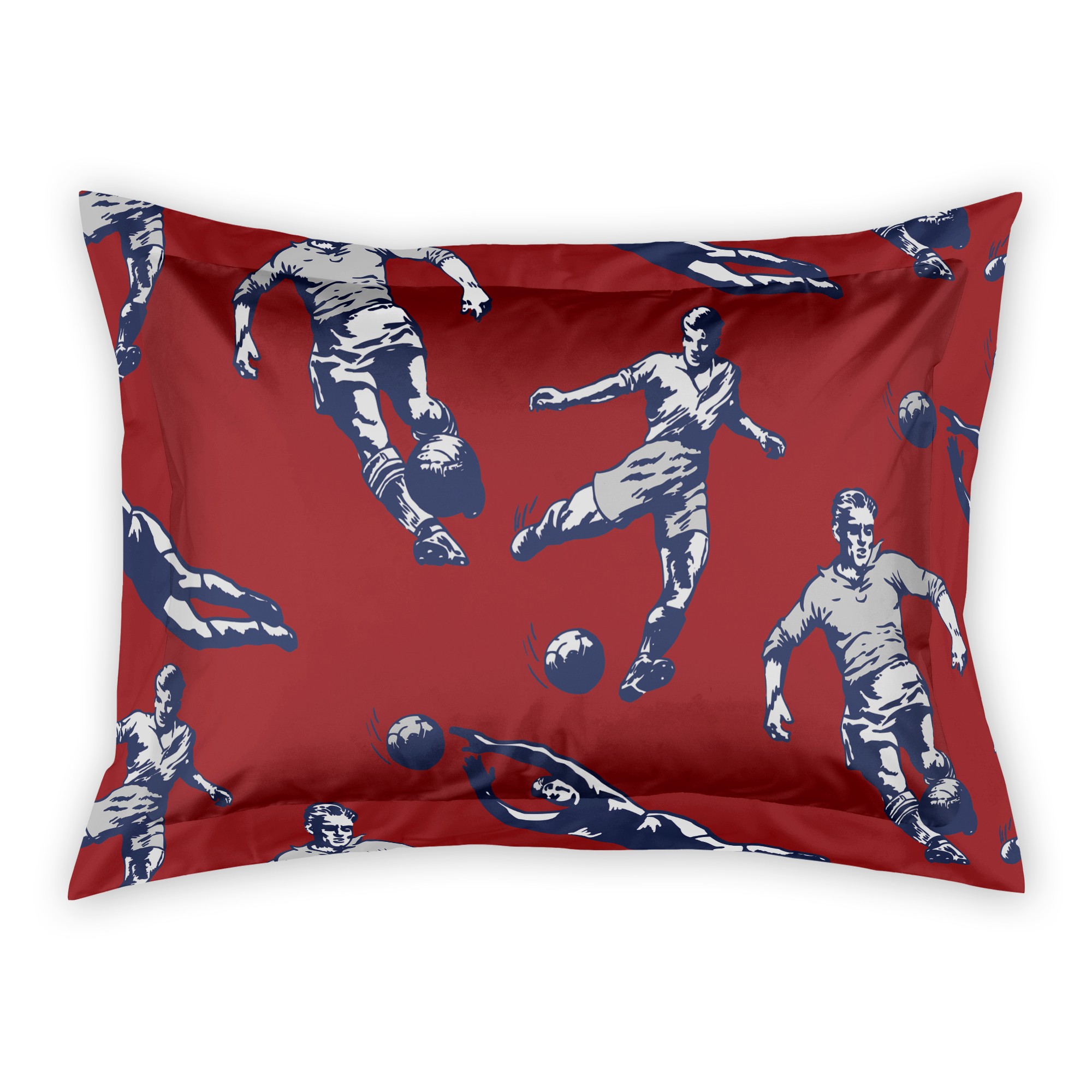 Soccer Player Pattern Standard Brushed Poly Sham