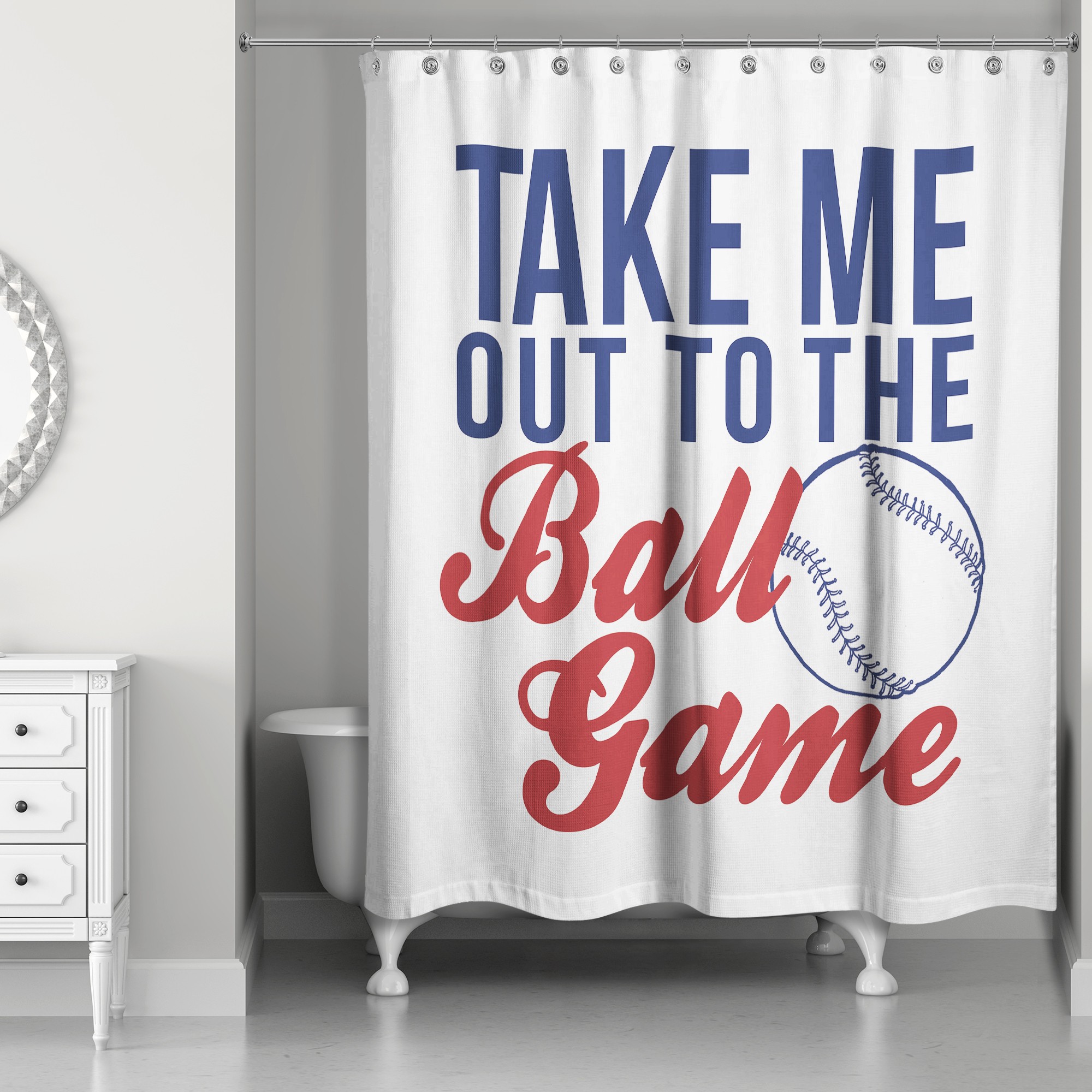 Take me out to the Ball Game 71x74 Shower Curtain