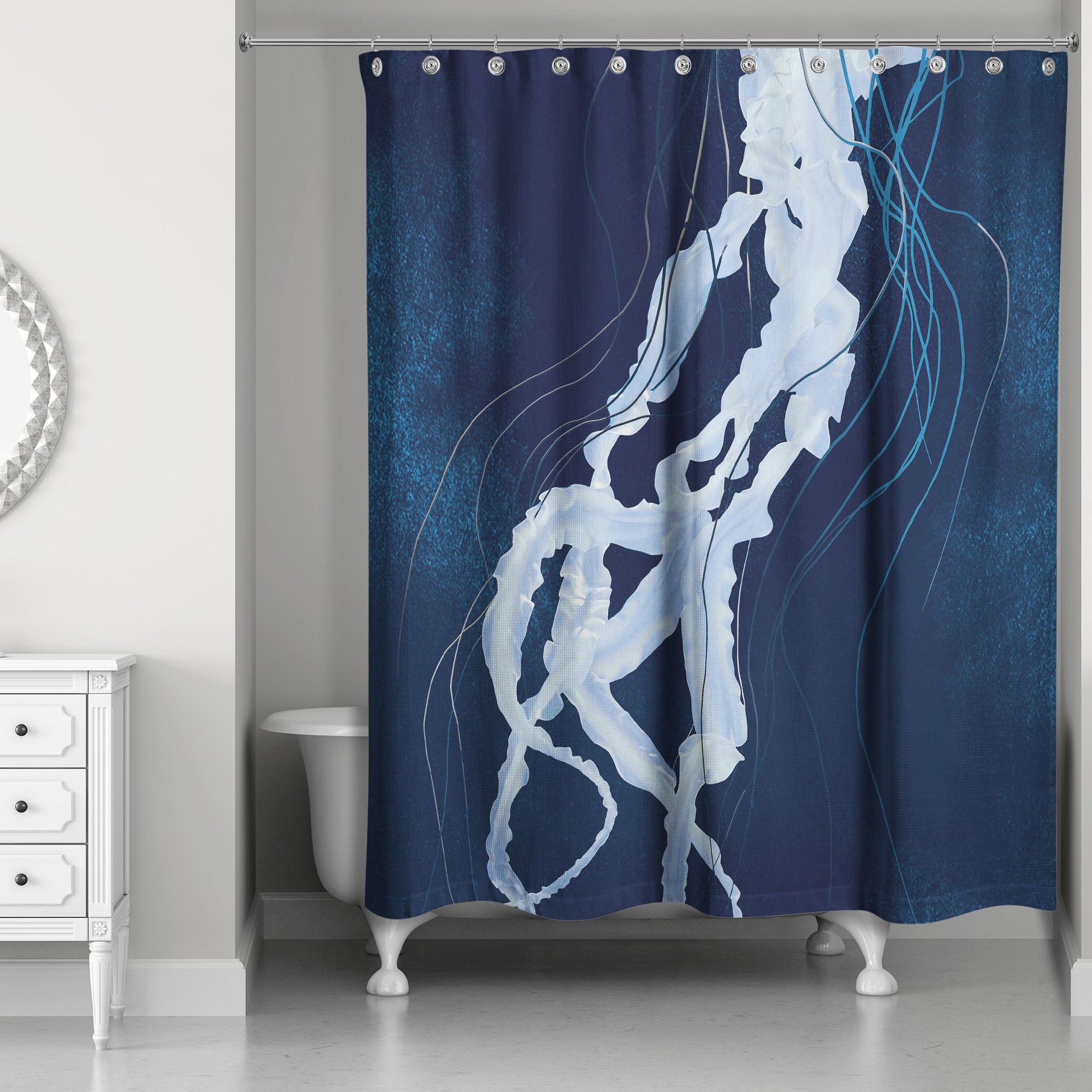 Jellyfish Tentacles 71x74 Shower Curtain