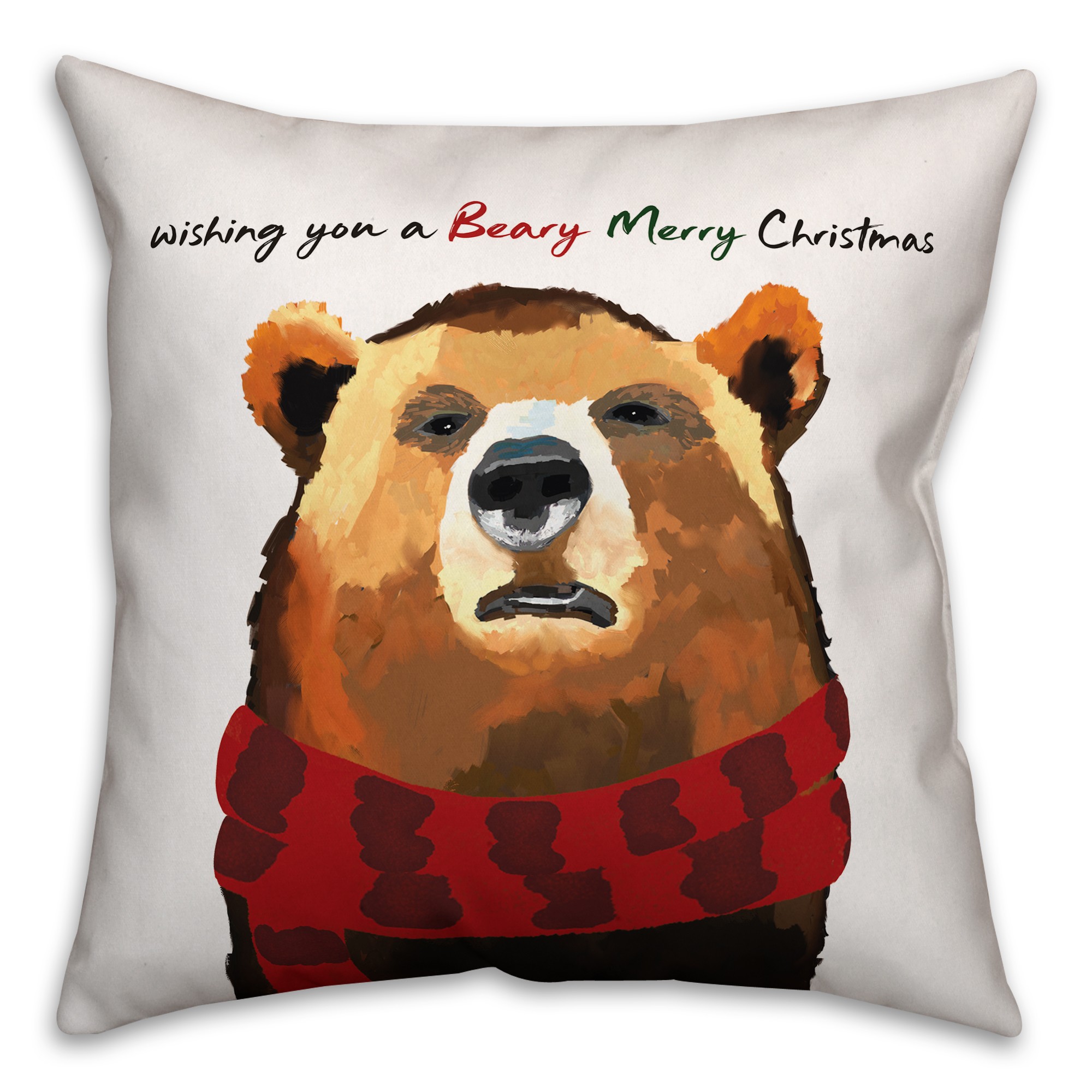 Beary Merry Christmas Pillow