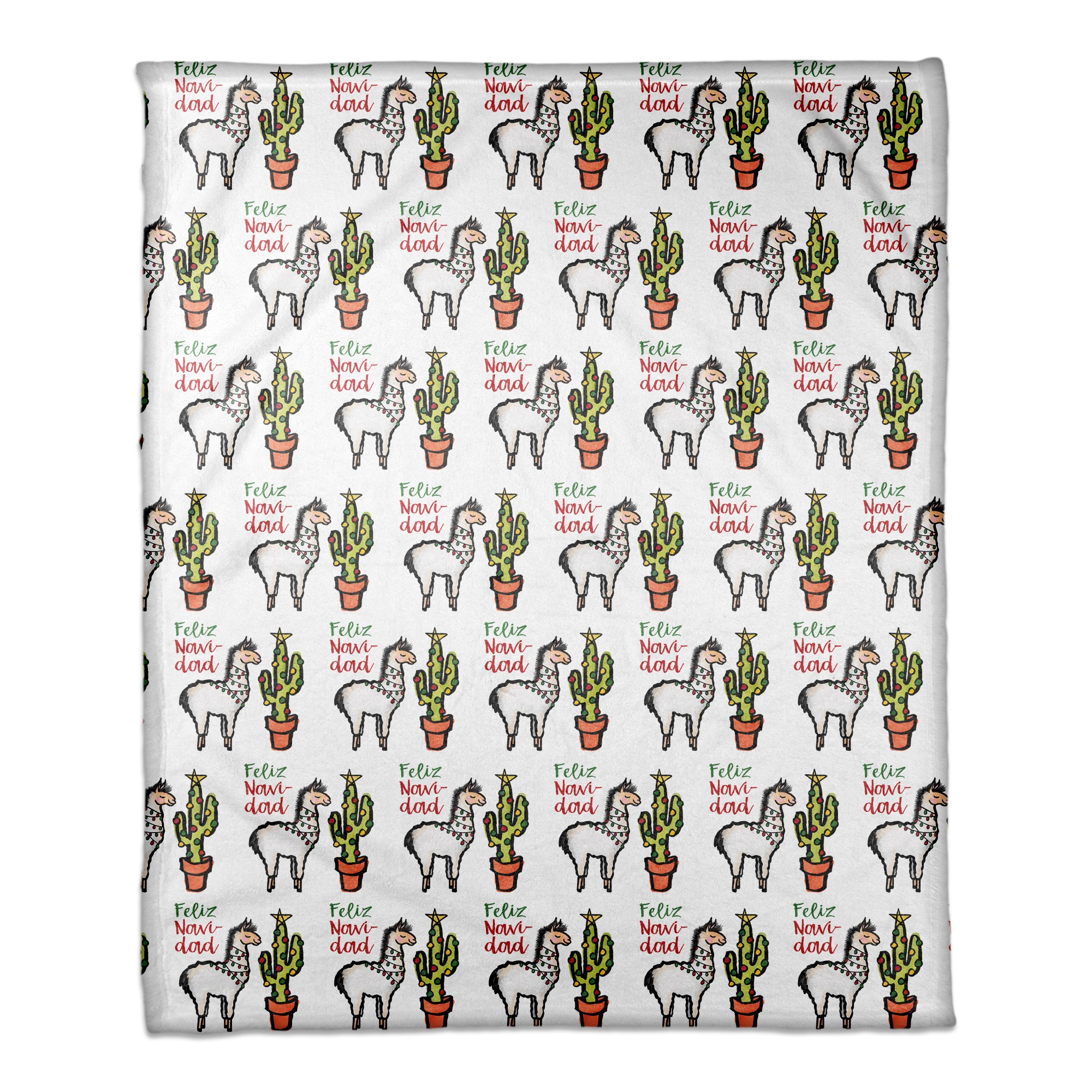 Feliz Navidad Llama 50x60 Coral Fleece Blanket