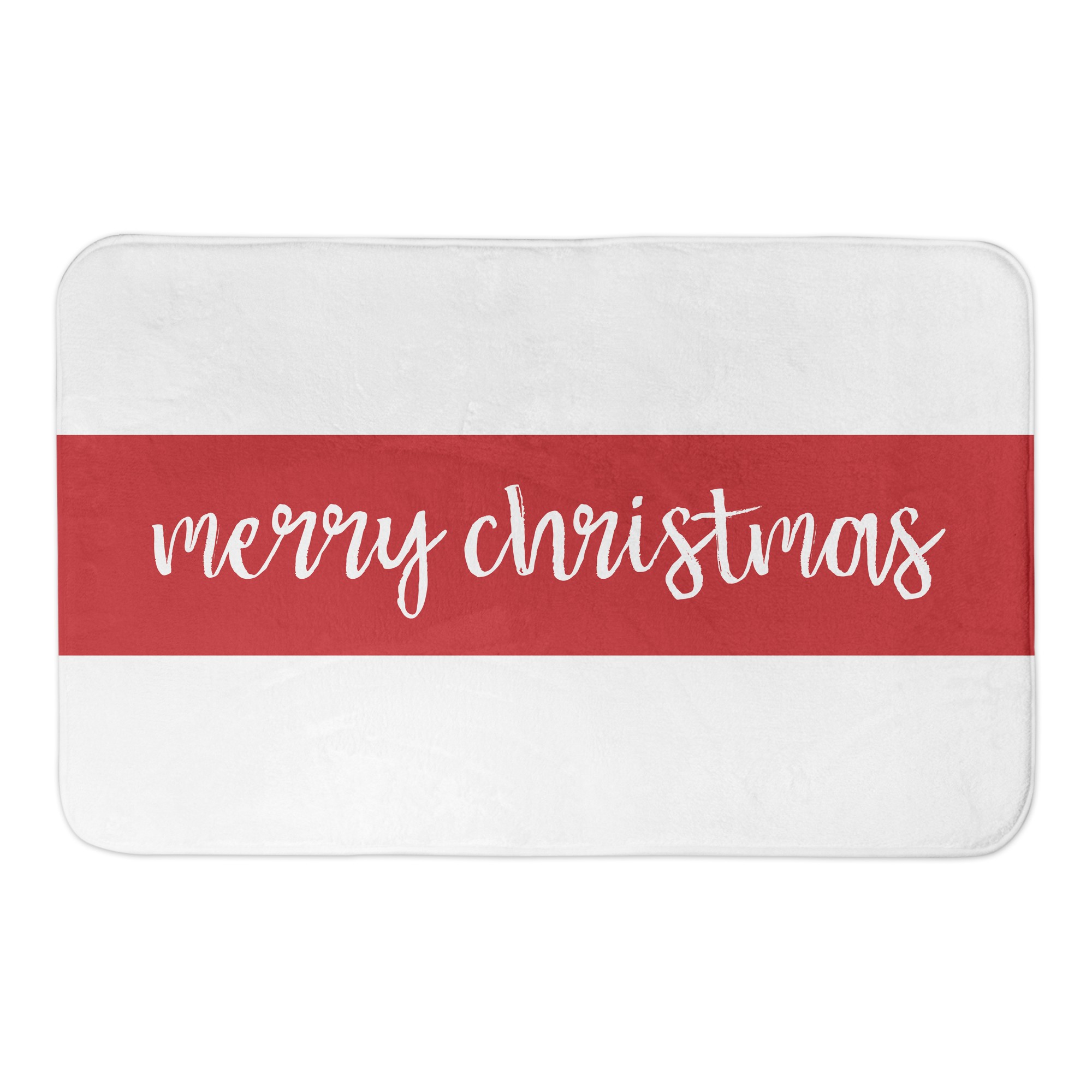 Merry Christmas Stripes 34x21 Bath Mat