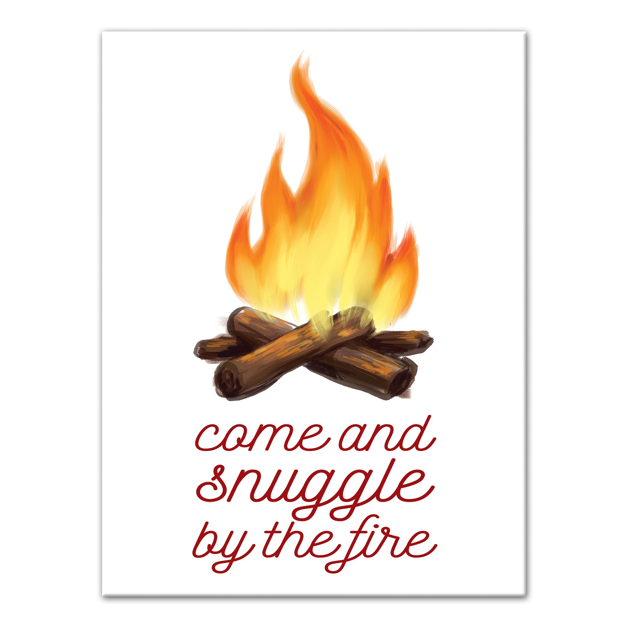 Come and Snuggle by the Fire 12x16 Canvas Wall Art