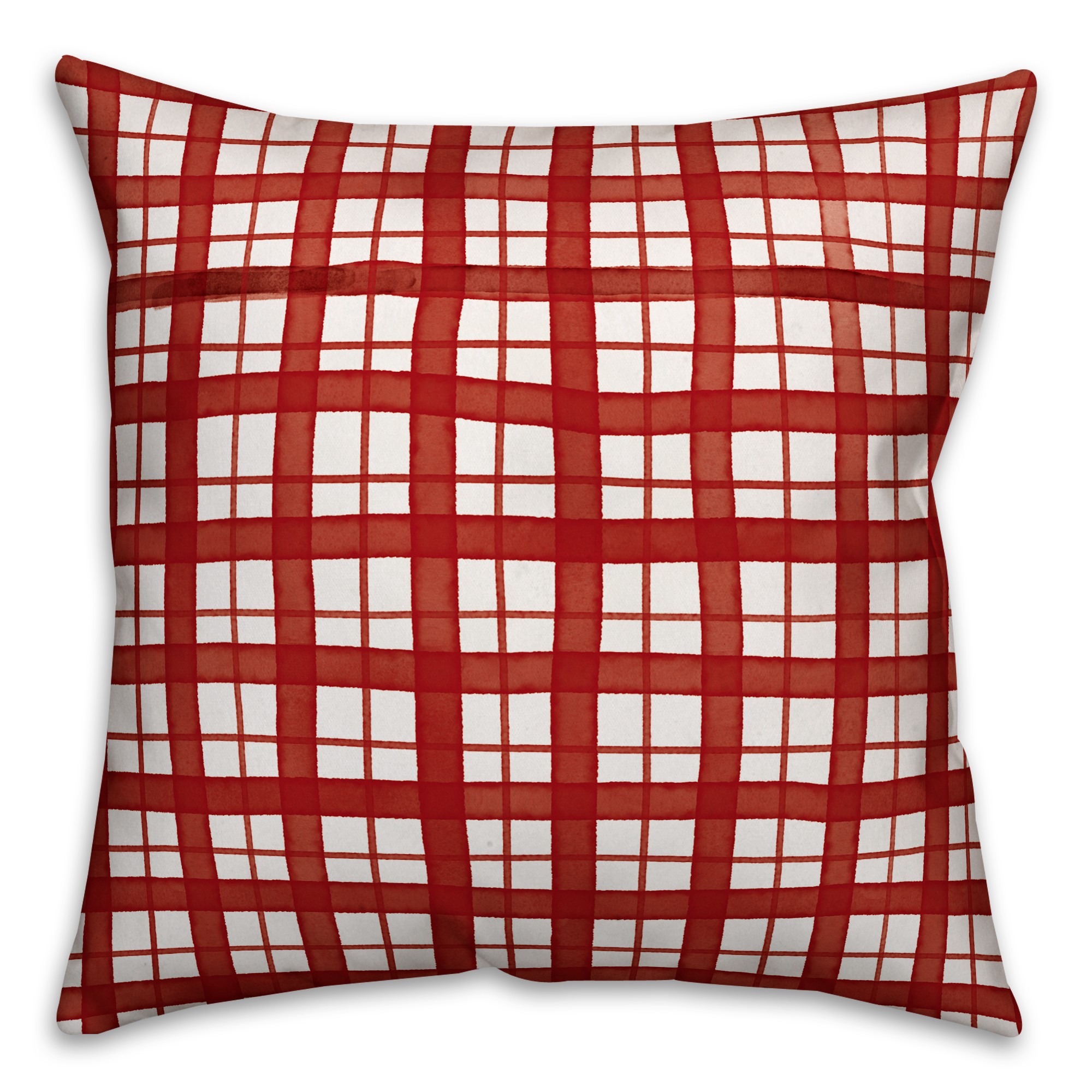 Red Green Plaid Pillow
