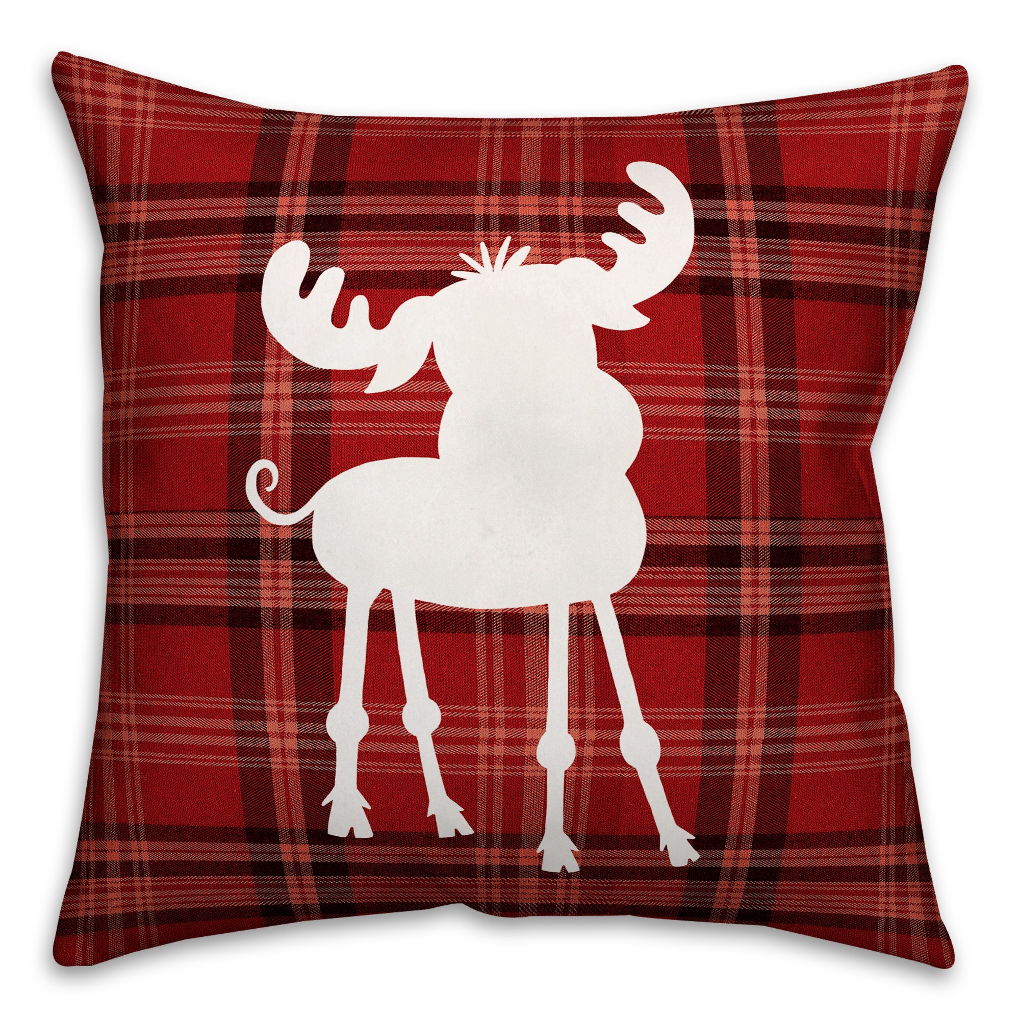 Plaid Baby Moose Pillow