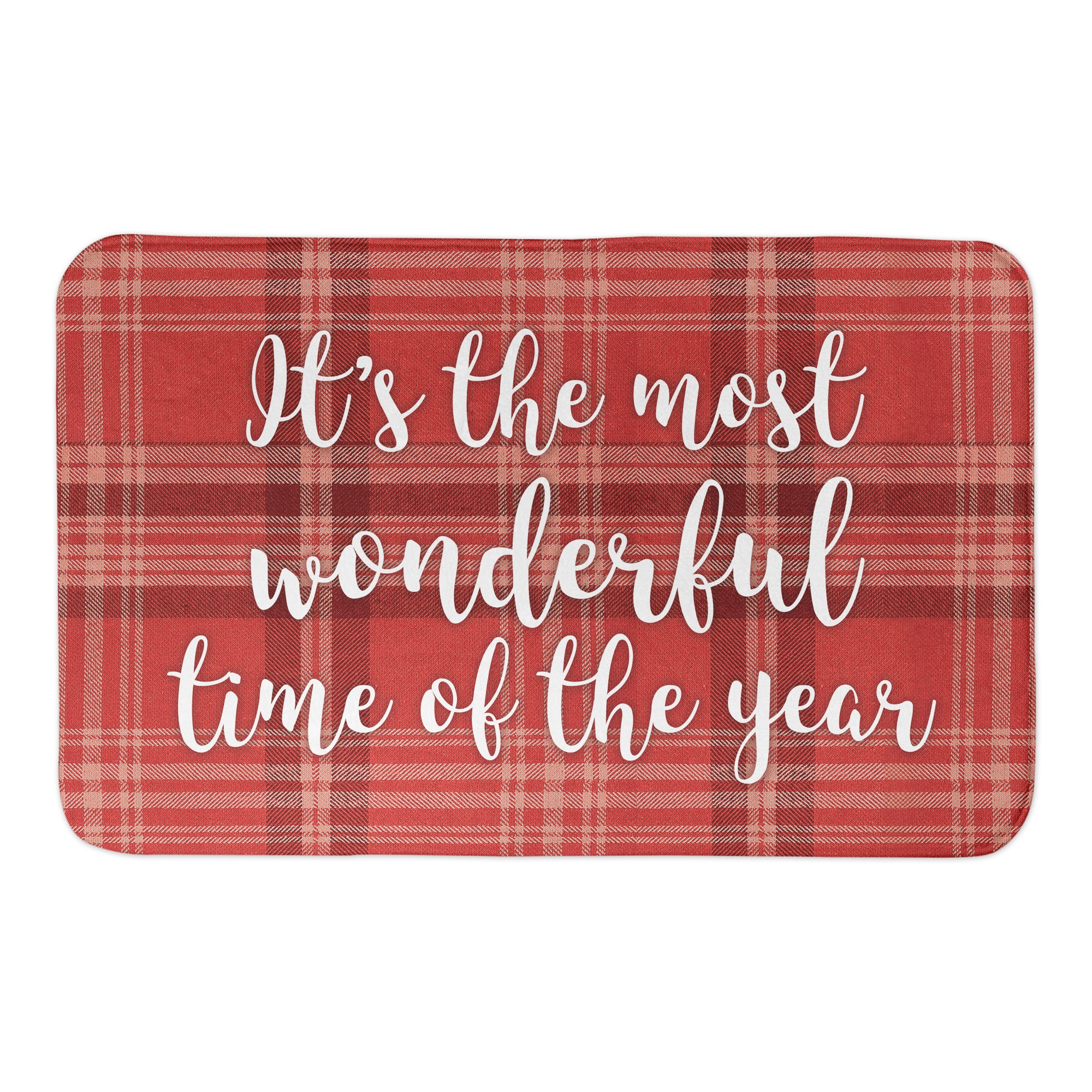 Most Wonderful Plaid 34x21 Bath Mat