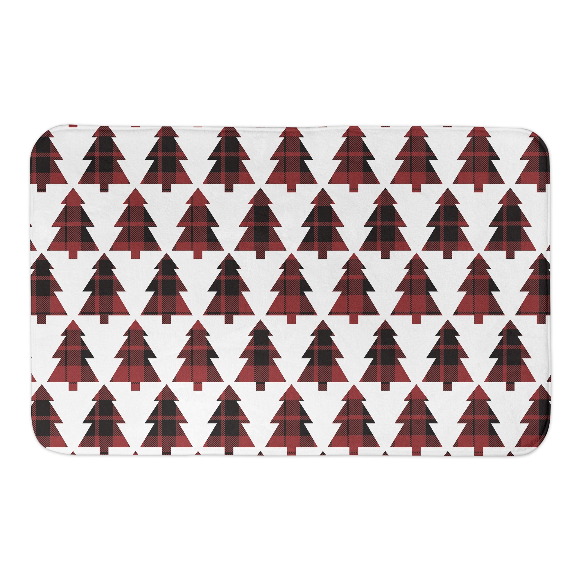 Plaid Tree 34x21 Bath Mat