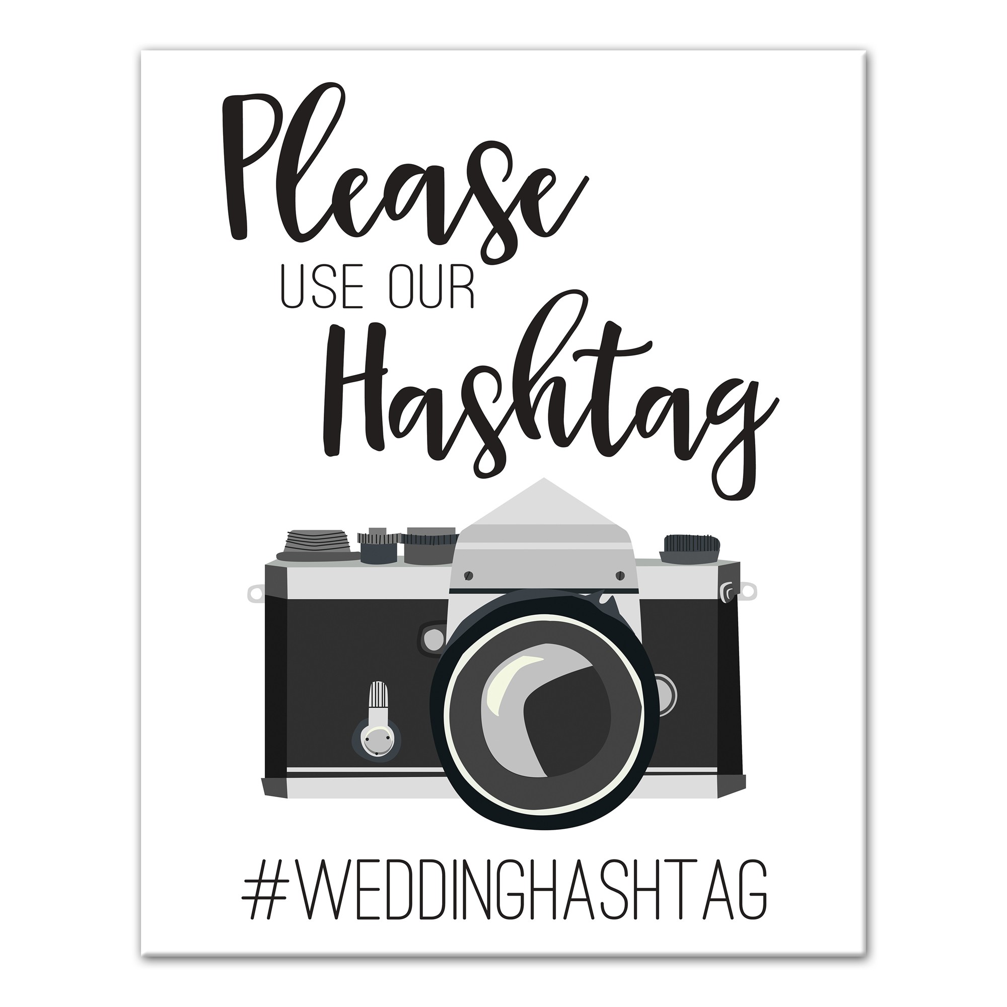 Wedding Hashtag 16x20 Personalized Canvas Wall Art