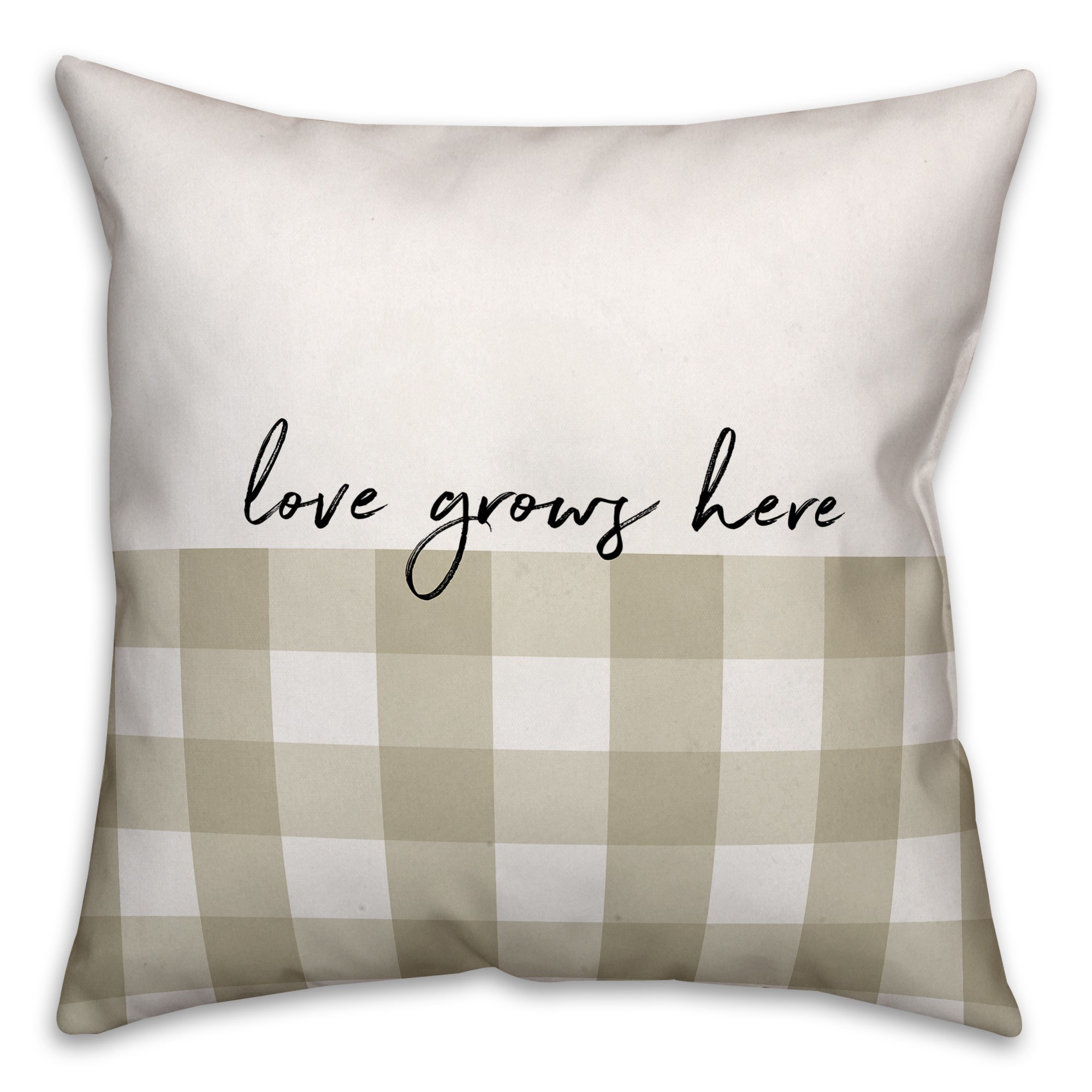 Love Grows Here 18x18 Spun Poly Pillow