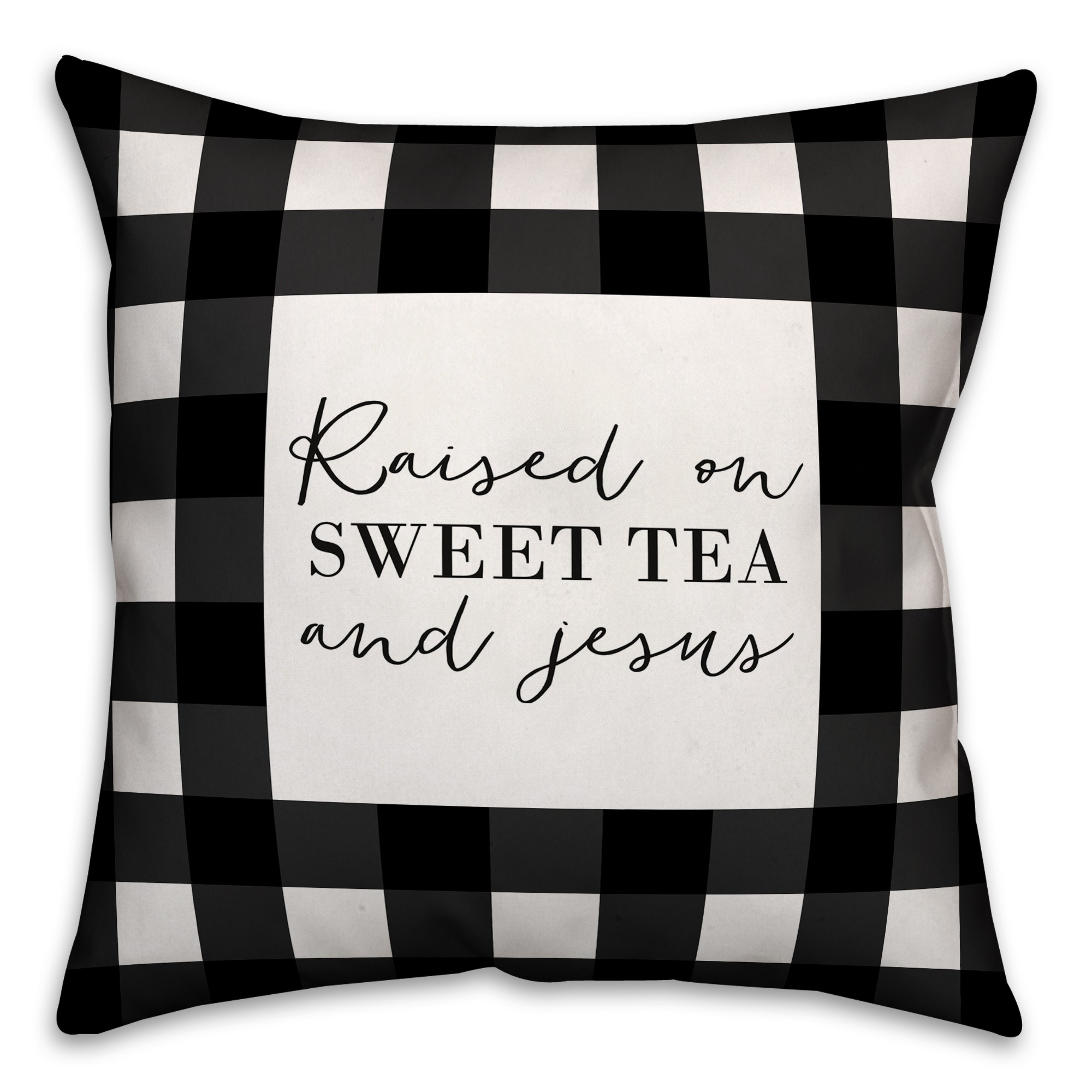 Raised on Sweet Tea and Jesus 18x18 Spun Poly Pillow