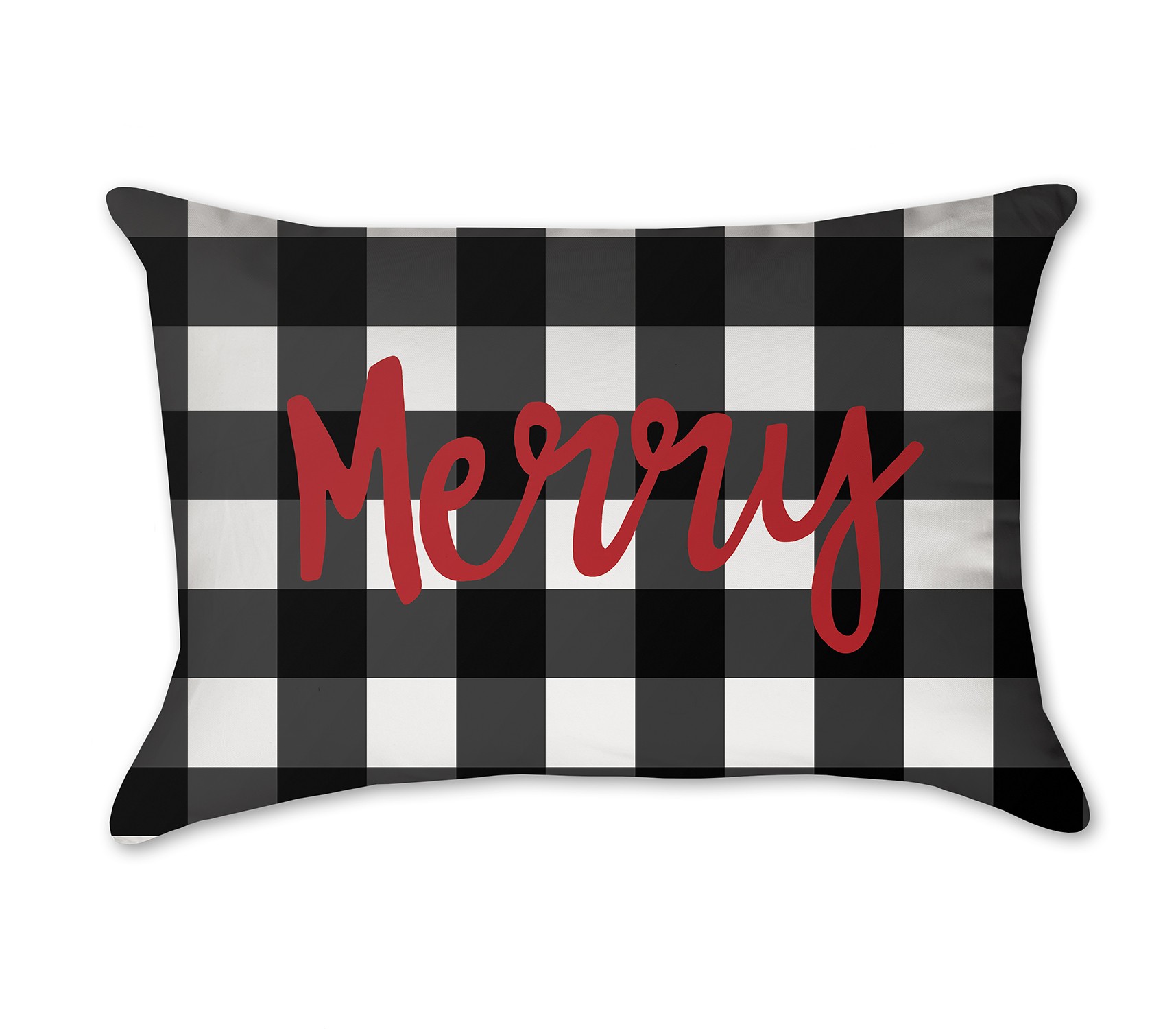 Merry Black Buffalo Check 14x20 Spun Poly Pillow